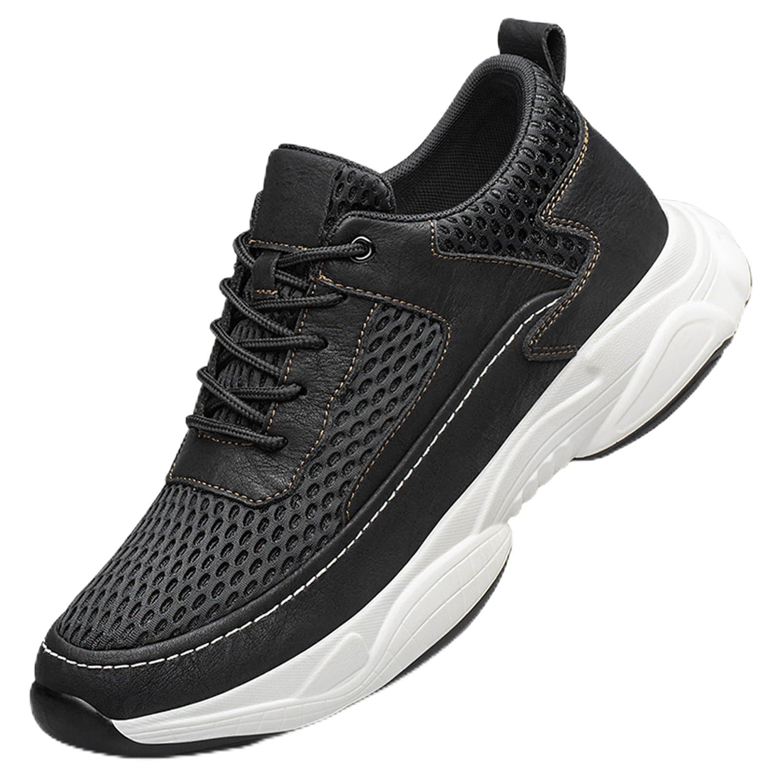 Zapatillas de hombre para ascensor zapatos casuales zapatillas deportivas de malla antideslizantes absorción de impactos aumento de 8 cm cómodas zapatillas ligeras de malla transpirable unisex zapatos