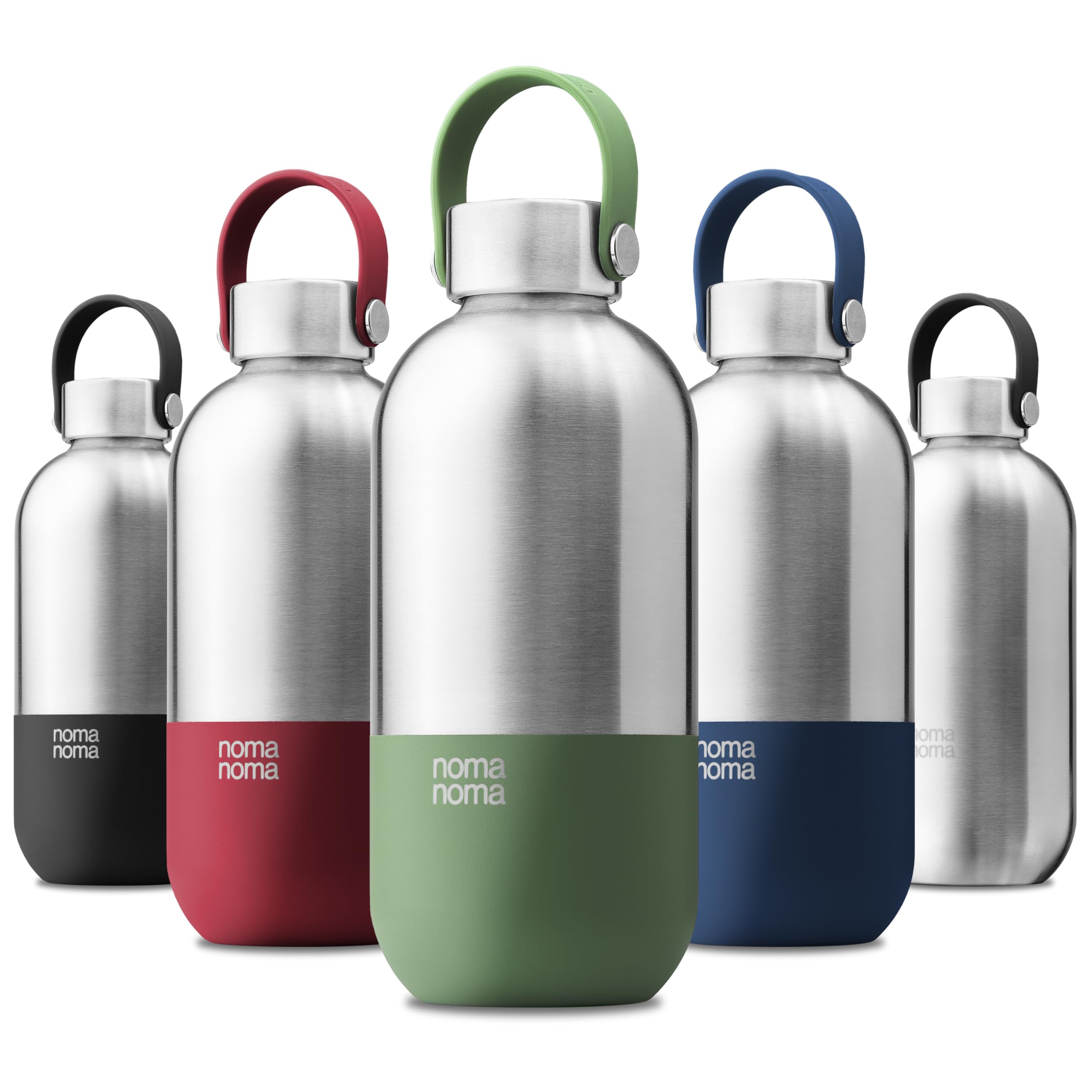 Trinkflasche Edelstahl Kohlensäure geeignet - Thermosflasche 1l, 750ml, 500ml - auslaufsicher, BPA-frei & klimaneutral (1l Smoothie Green)