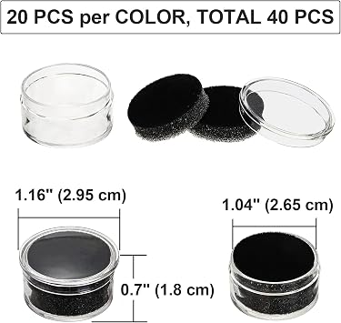Tosnail 40 Pack Mini Round Gem Box, Diamond Jewelry Storage Container, Small Charm Display Case for Charm, Crystal, Gemstone, Loose Diamond