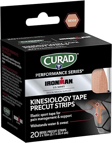 Miniatura 3 de CURAD Performance Series IRONMAN - Cinta de kinesiología, tecnología de control del dolor, cinta atlética resistente al sudor y al agua, soporte de
