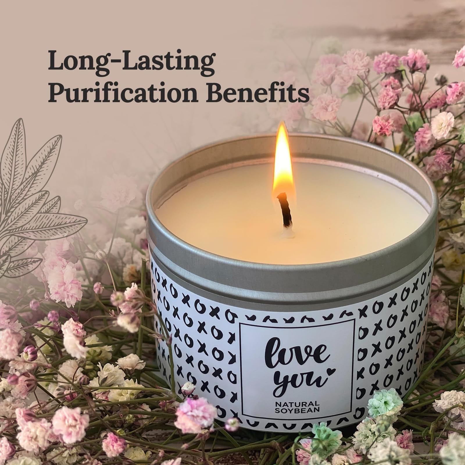 Magnificent 101 Long Lasting Love You Aromatherapie-Zinnkerze, 170 ml, 35 Stunden Brenndauer, natürliches Sojawachs mit Vanille, Lavendel, Rose, Jasmin, Flieder für Romantik, Reinigung, Manifestation
