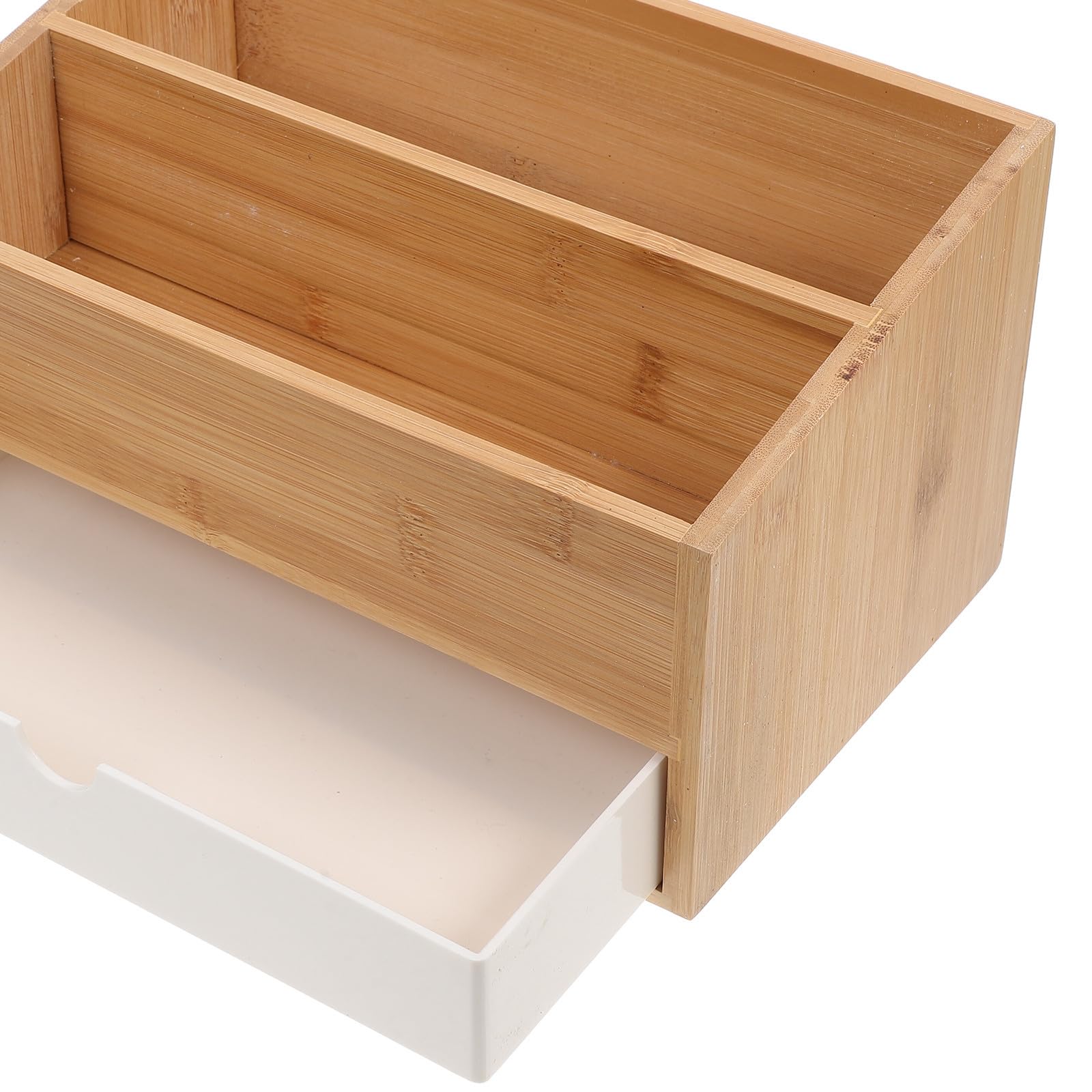 ERINGOGO Schreibtisch Organizer aus Bambus mit Schublade, Aufbewahrungsbox