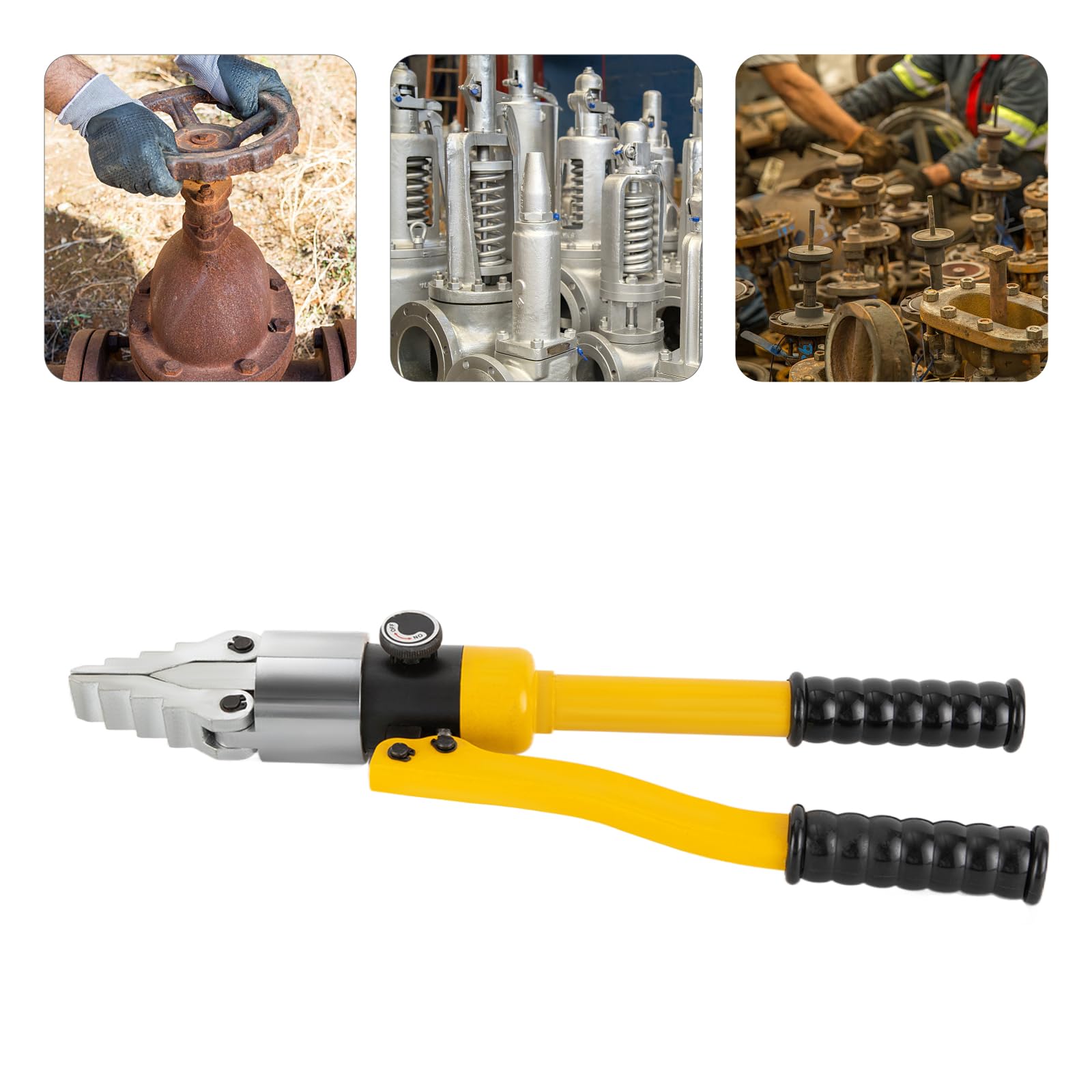 Separador hidráulico de brida 8 T 30 mm Manual hidráulico Prensa Alicates Separador adecuado para la reparación y construcción de tuberías, la expansión y separación de objetos, etc (amarillo)