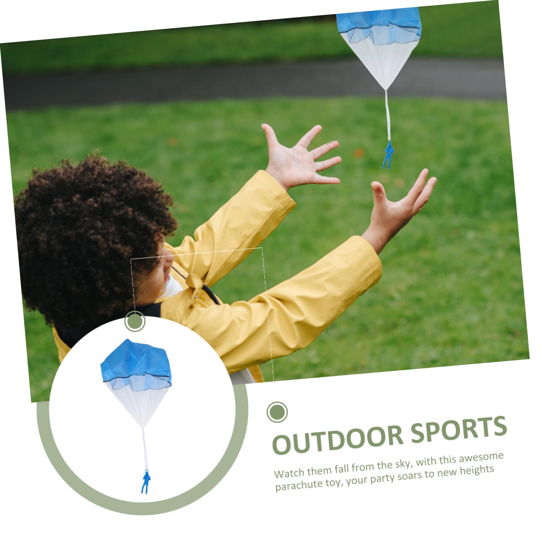 SUPVOX Kids' Army Parachute Toys 6 Pack Mini Parachute Toys for Boys Girls Outdoor Fun Outdoor Activity