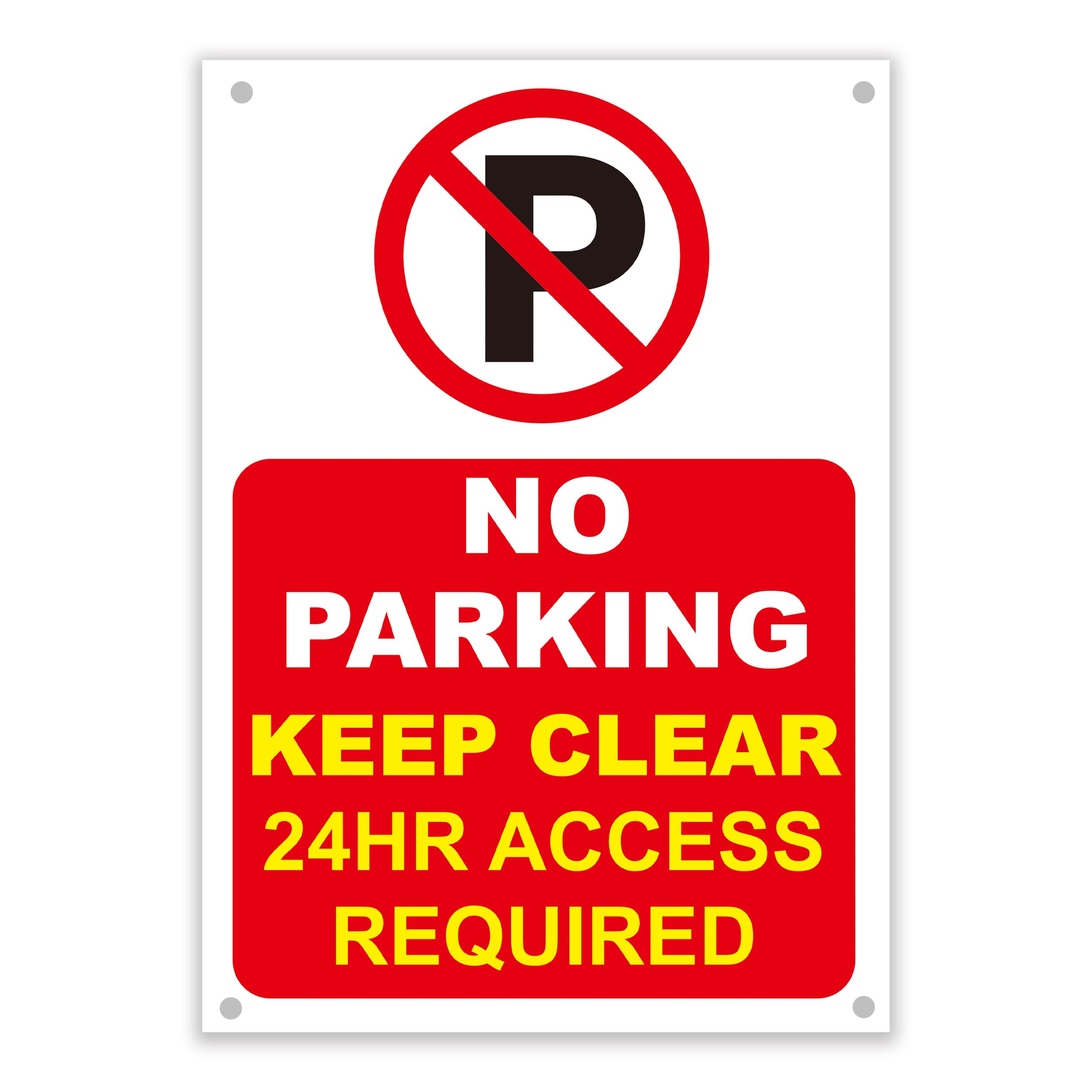 LP Lifestyle No Parking Sign – Keep Clear 24 Hour Access Required, Durable Weatherproof Outdoor Warning Sign for Driveway, Garage, or Business Premises No.002 (Red, A1 (594mm x 841 mm) – Holes) — image 1