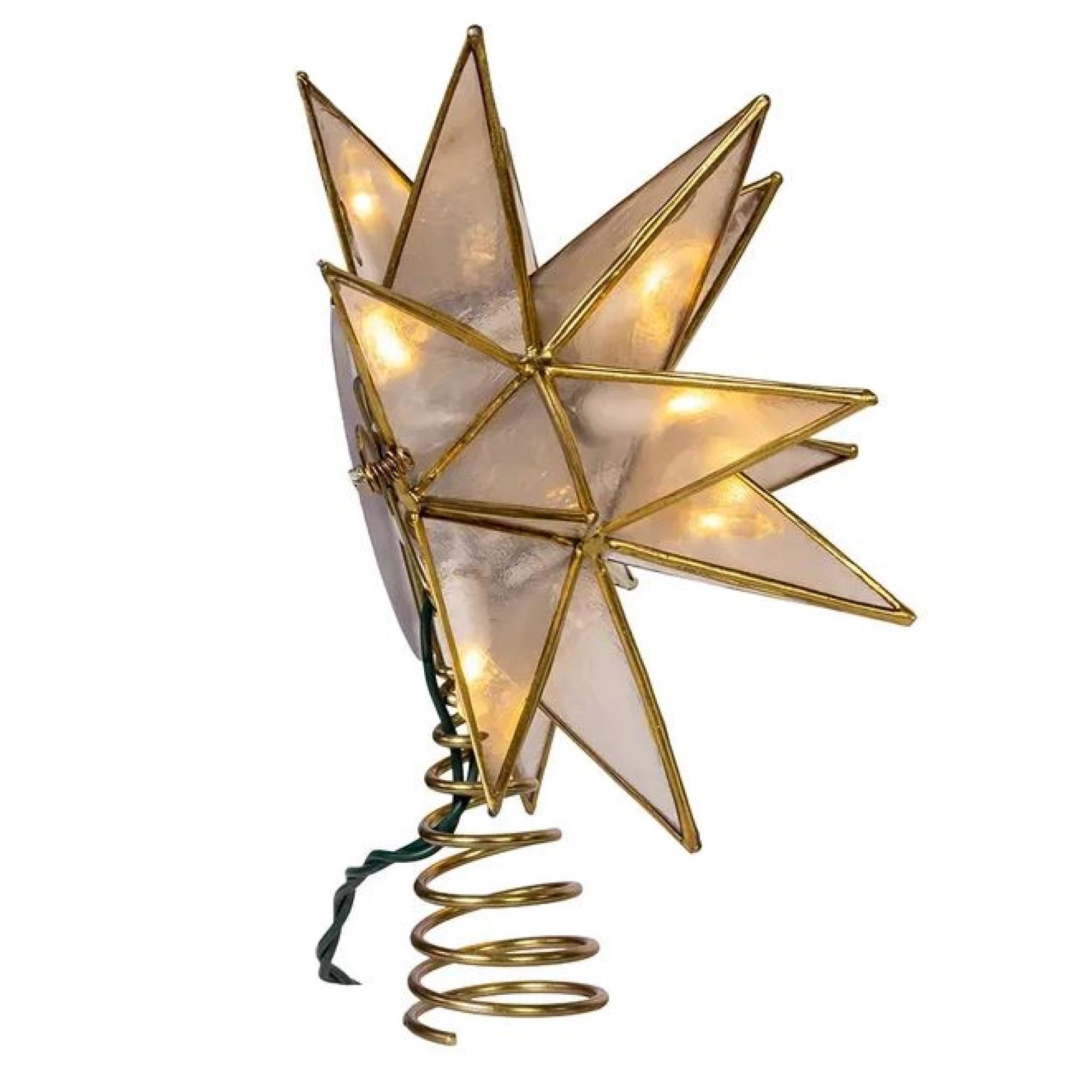 Kurt Adler Cimier de Sapin Sputnik Capiz doré à 10 lumières LED, 15 Points, 21 cm
