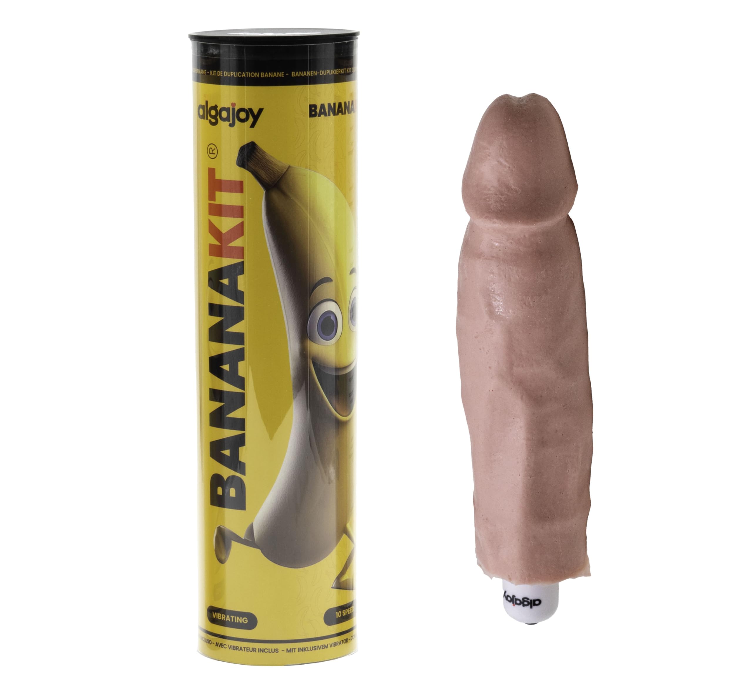 Kit de clon de pene con silicona flexible y alginato de moldeo libre de sílice cristalina. Incluye vibrador de 10 frecuencias. Regalos originales para parejas.