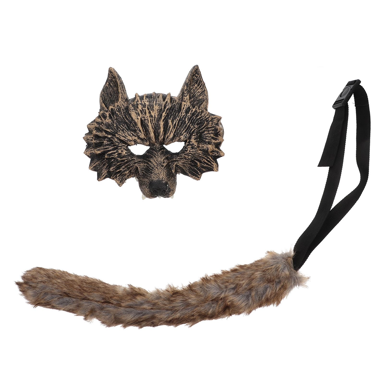 IMIKEYA 5 Pièces Demi-masque de Loup Doré, Lot de Set de Accessoires de Déguisement