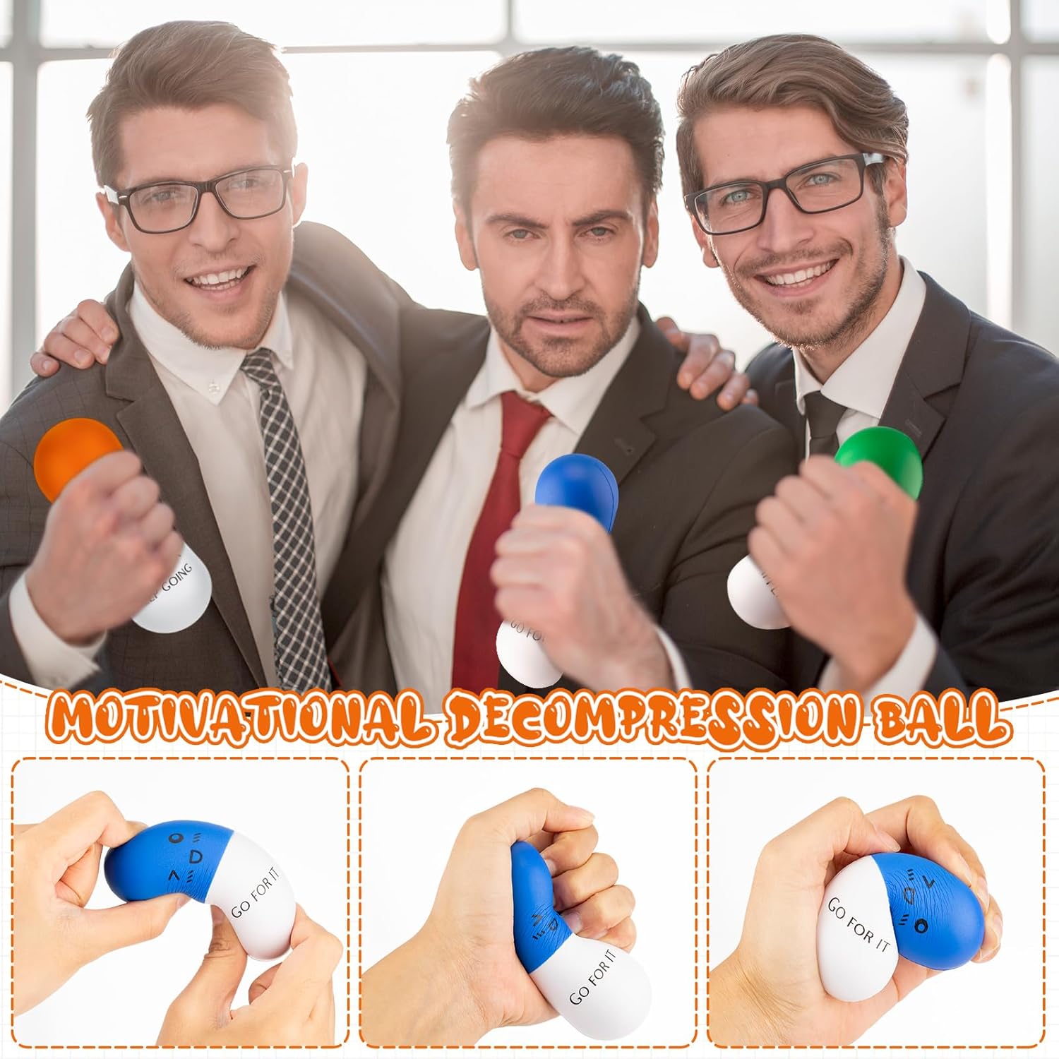 Jenaai 36 Pcs Vitamin Pill Stress Balls Motivational Squeeze Stress Relief Balls Pill Shaped Foam Squeeze Ball Anger Management Toys Grip Strengthener for Adults Anxiety Fidget Nursing