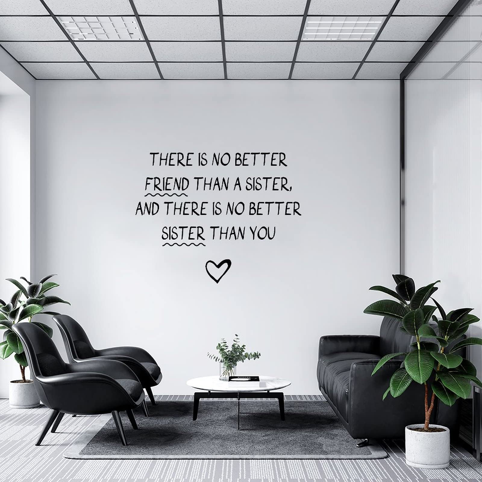 Sticker mural sister pour cadeau de sœur complice et décoration chambre 56 cm