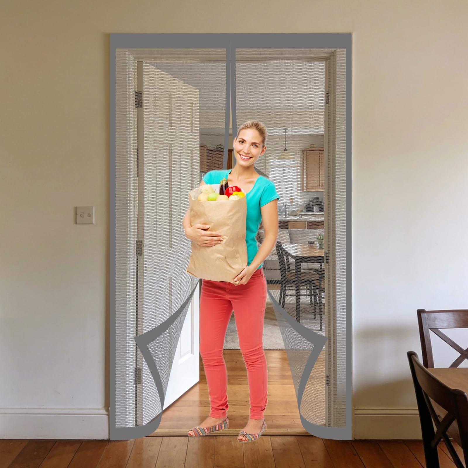 Moustiquaire porte fenetre automatique et sans perçage