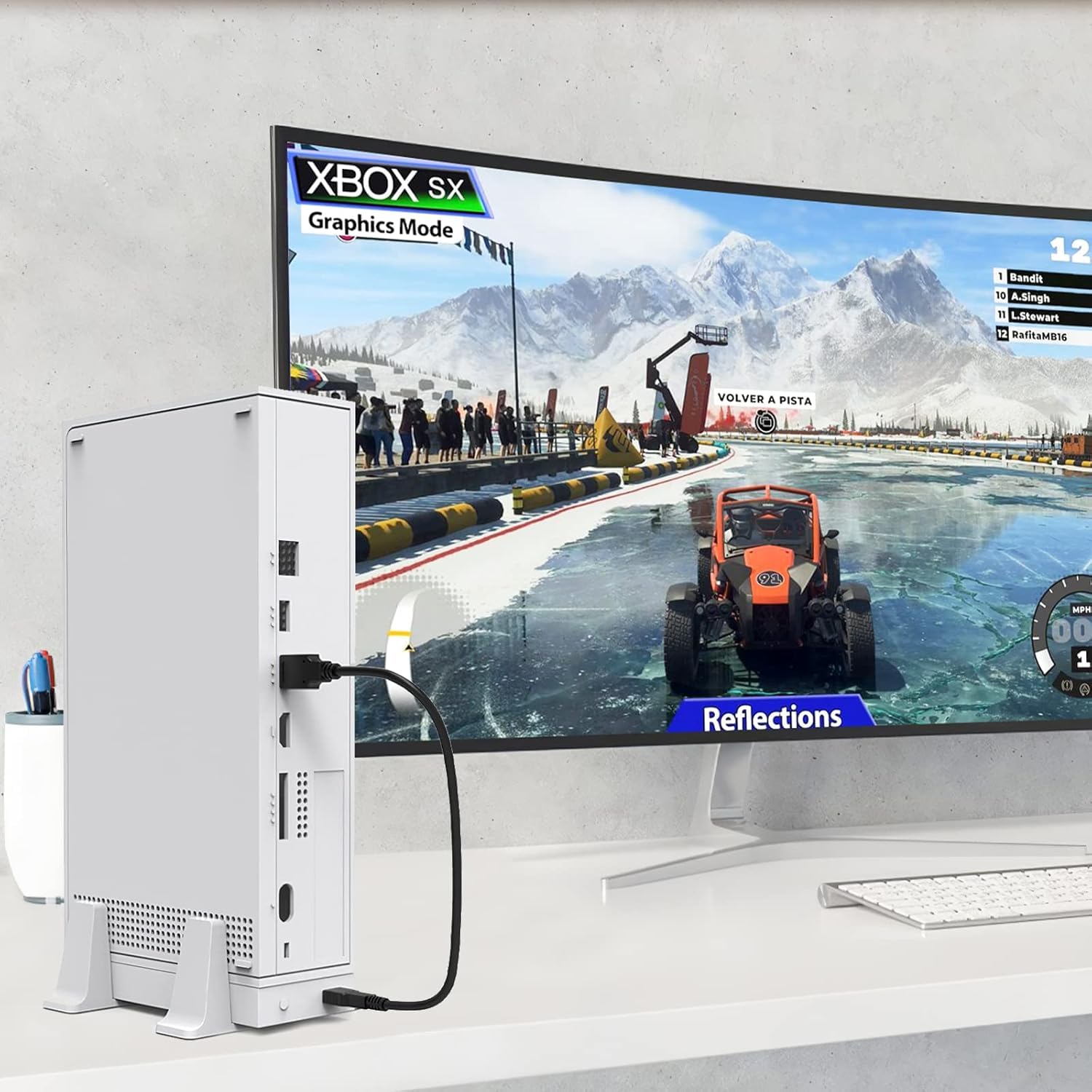 Soporte de refrigeración Mejorado para Xbox Series S con Ventilador de refrigeración Dual de 3 Niveles de Velocidad Ajustable, con Puerto USB indicador LED, 2 baterías Recargables de 800 mAh