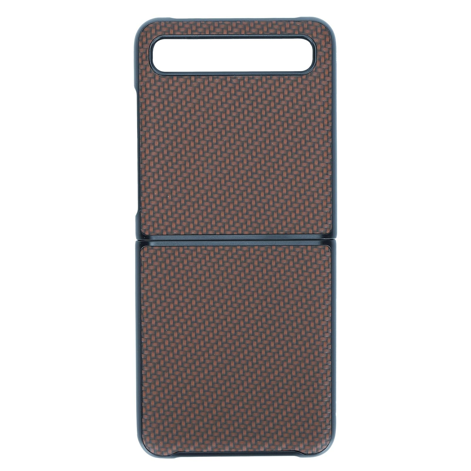 Wakects Carbon Fiber Textured Phone Case for Z Flip (BROWN)