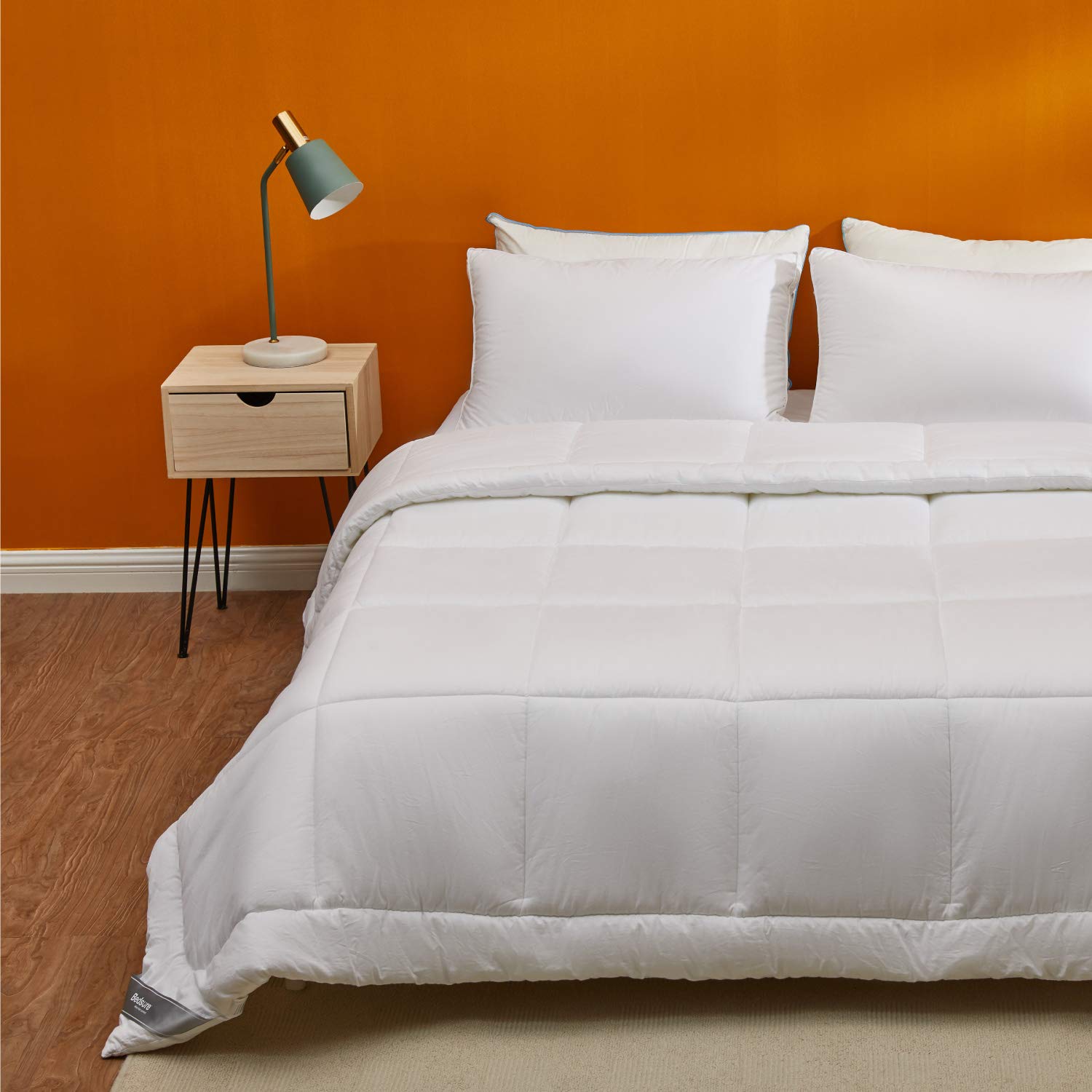 Bedsure Cotton Comforter King Size White Cotton King Comforter 100% Cotton Comforter King Size Shell All-Season with Corne...