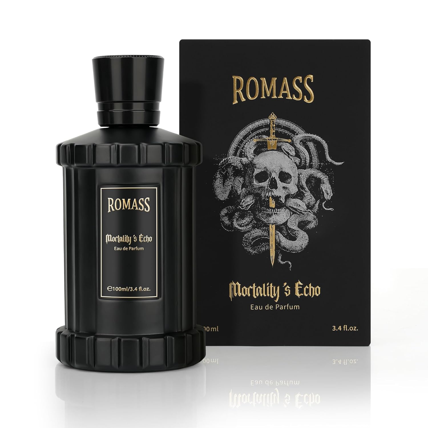 ROMASS Mortality’s Echo Luxe Perfume Unisex 3.4 oz 100 ml Long Lasting 8+ Hours with Rum Coffee Vetiver & Sandalwood Notes in Black Bottle - Image 7