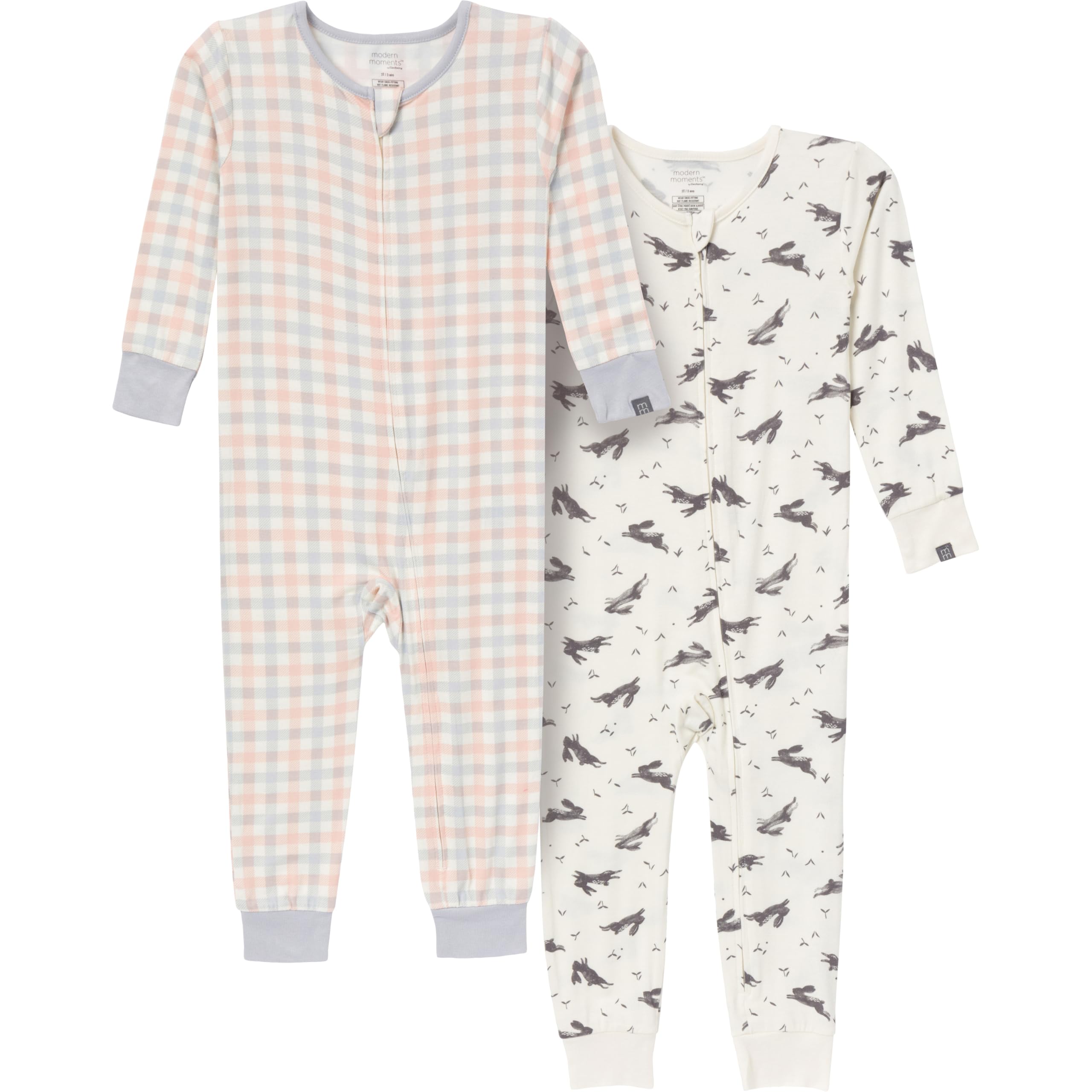 Modern Moments by Gerber Baby Viscose Holiday 2-pack Tight Fitting Footless Pajamas