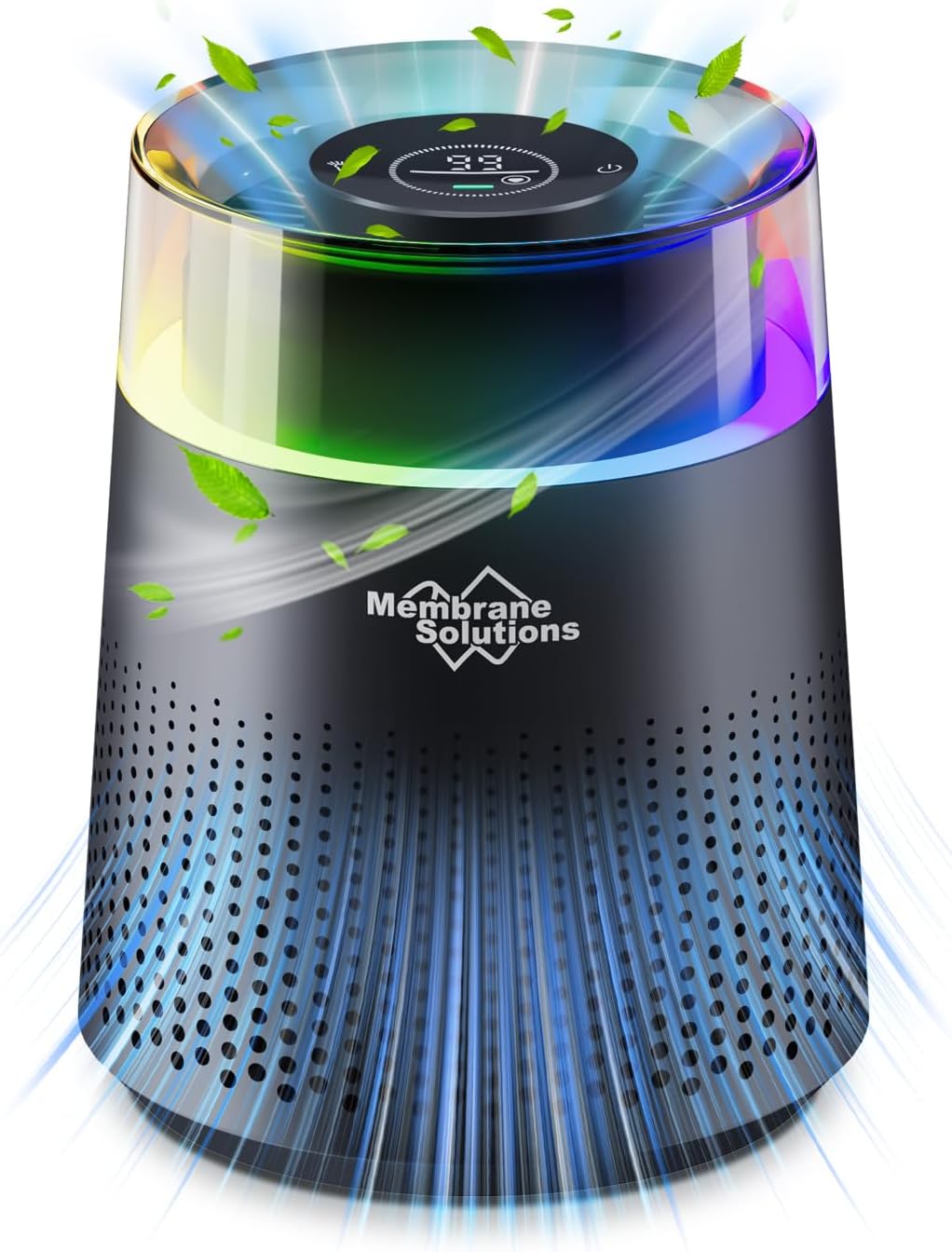 – Membrane Solutions MSB5 Air Purifier for Bedroom, H13 True HEPA Air Purifier for Home, Office, Desktop, 20dB Quiet Air Cleaner Sleep Mode, Colorful Night Light, for Pet, Smoke, Dust, Mold, Black