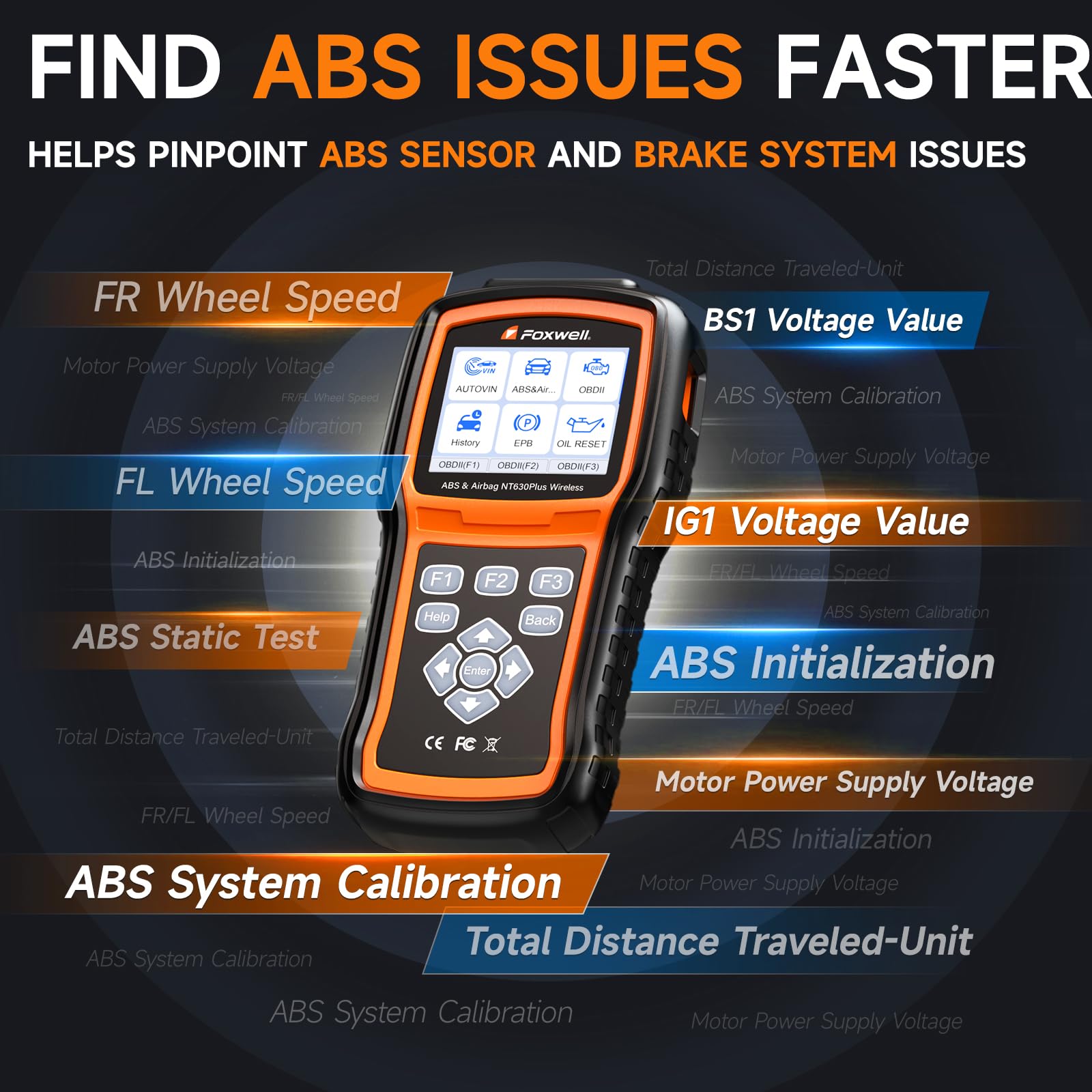 Amazon.co.jp: 2026 FOXWELL NT630 Plus OBD2スキャナー ABSとSRS付き