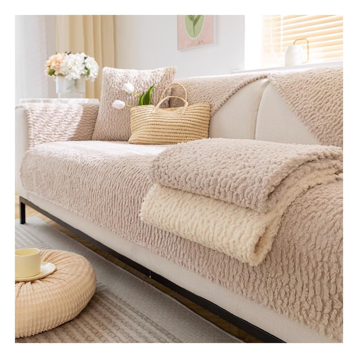 YYDSWTW Sofa Slipcovers Covers 3 Seater Non Slip Slipcover Washable Suitable Furniture Protector Cover Stylish L-Shaped Couch Ideal for Homes with Pets 90 * 160cm pink