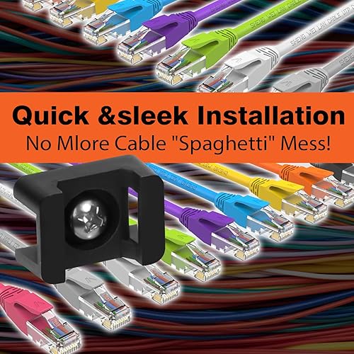 Miniatura 5 de 75 bridas para cables con base de sujeción para cables de 6 pulgadas y 0.19 pulgadas y tornillo de acero inoxidable, clips organizadores de cables