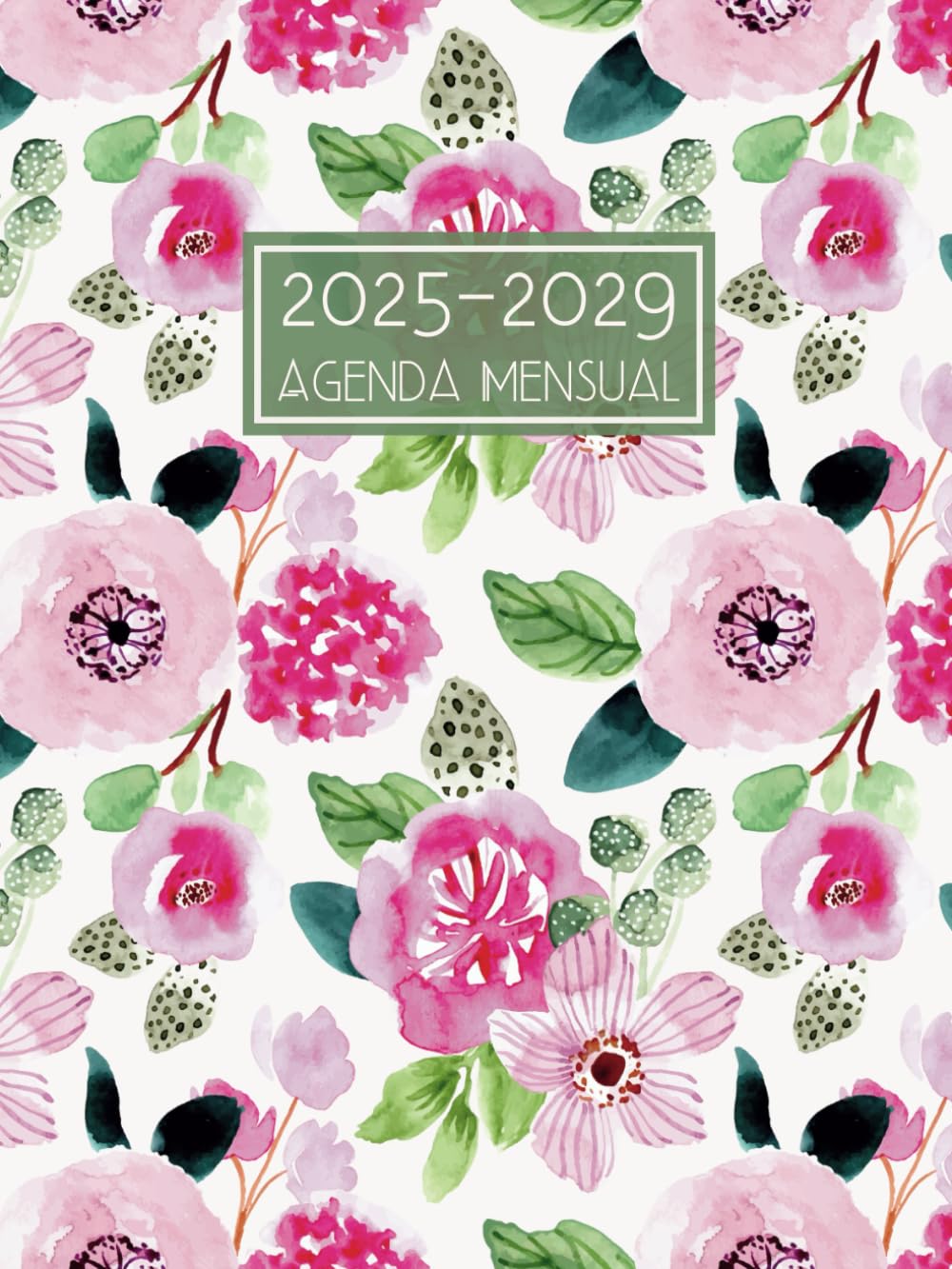 Agenda Mensual 2025-2029: Planificador de Cinco Años de Enero 25 a Diciembre 29 - 1 Mes para 2 Páginas || 60 Meses de Organización en Español - Formato Grande