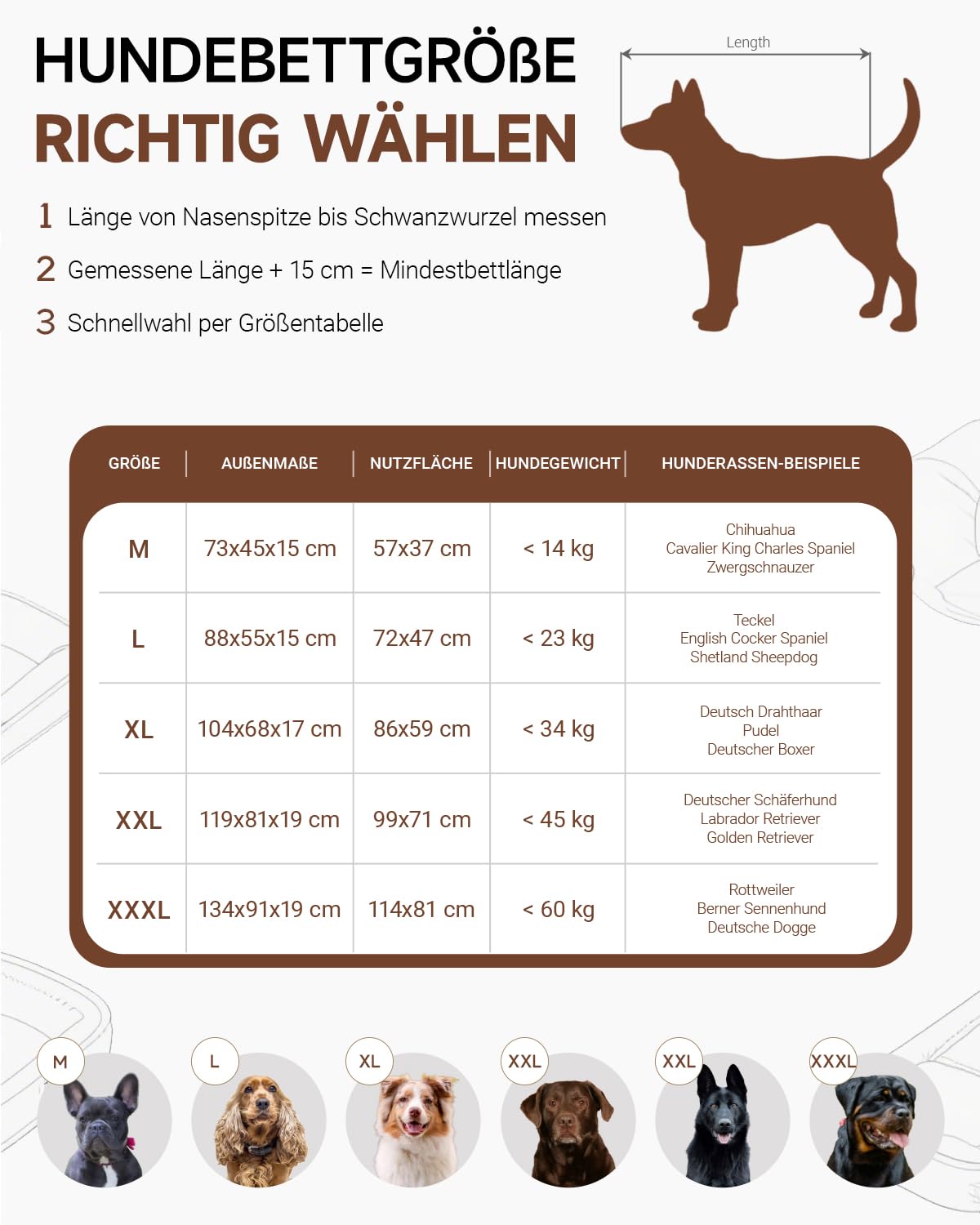 KSIIA Orthopädisches Hundebett Grosse Hunde, Hundekorb Bezug abnehmbar waschbar, Hundesofa Wasserdicht mit Rand, rutschfeste Unterseite, Grau, 104x68x17cm | Hundekissen, waschbar, wasserdicht, rutschfest, U-Rückenlehne, Hundematte, XL, Hundehütte für den
