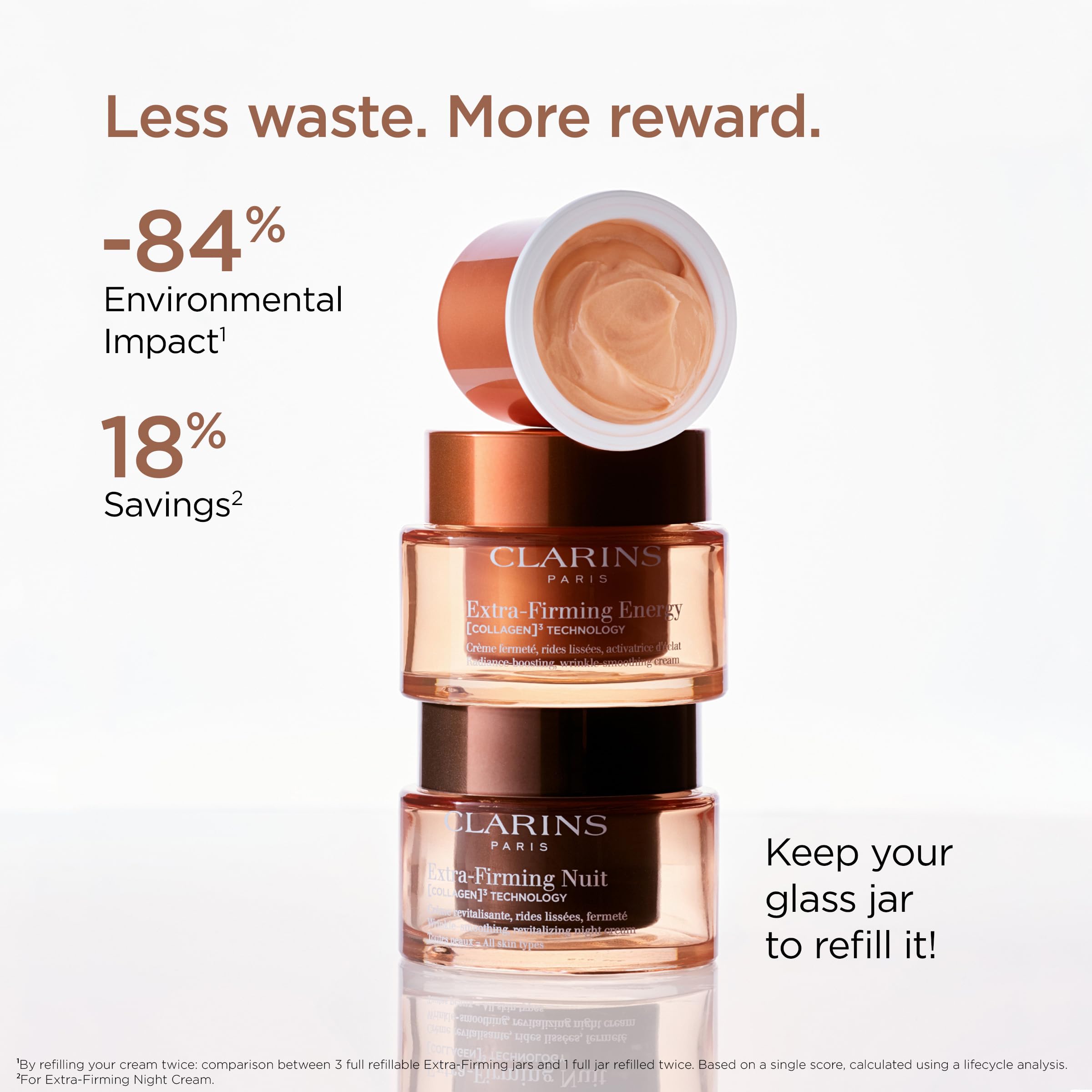 Clarins NEW Extra-Firming Night Moisturizer | Firming and Renewing Anti Aging Night Cream | Contains Collagen Polypeptide, Avocado Peptides & Niacinamide | Refillable | All Skin Types | 1.7 Ounces