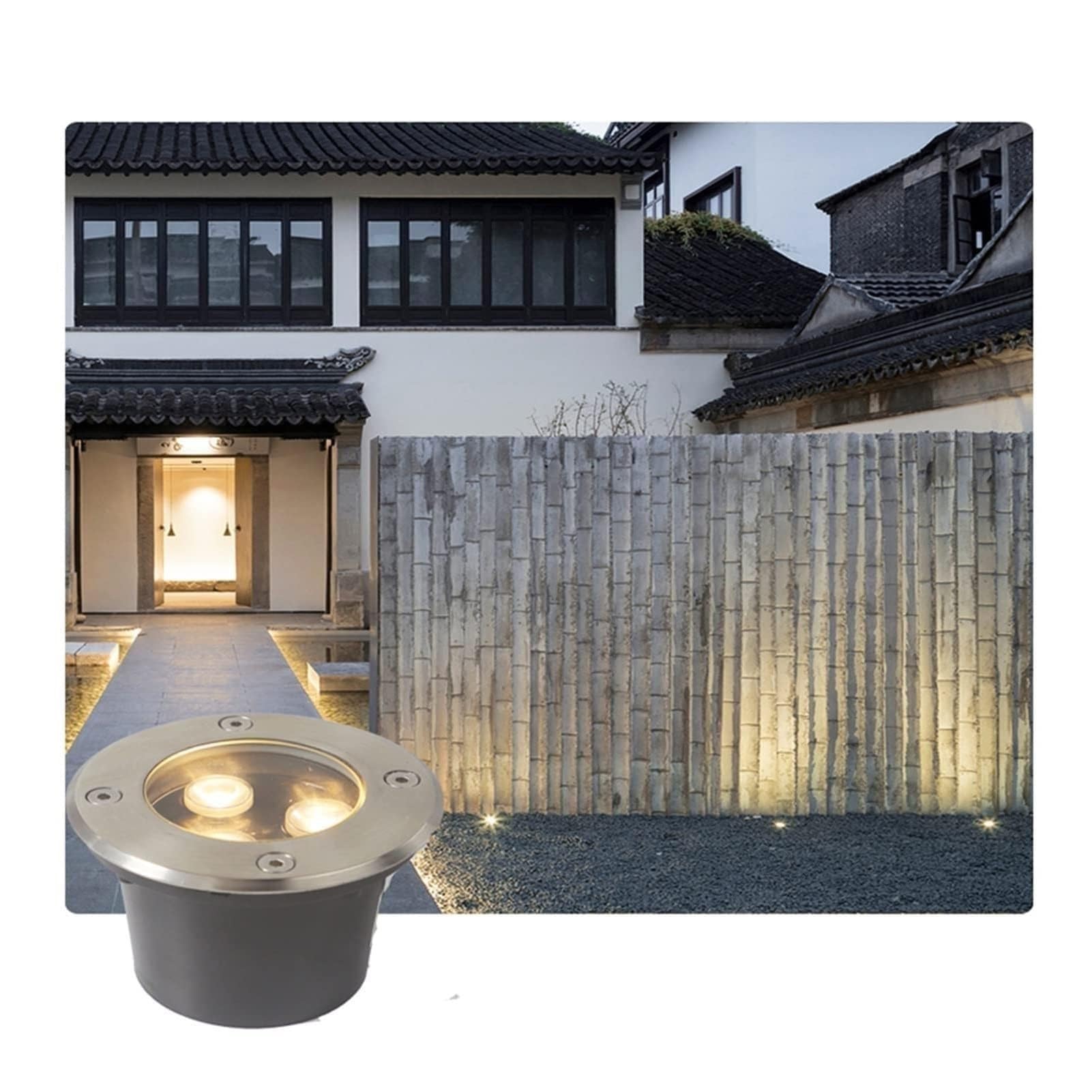 Projecteur LED paysager 18 W - Étanche IP67, encastrable, pour Jardin, allée et Chantier. Durable et Lumineux. Couleur Jaune.