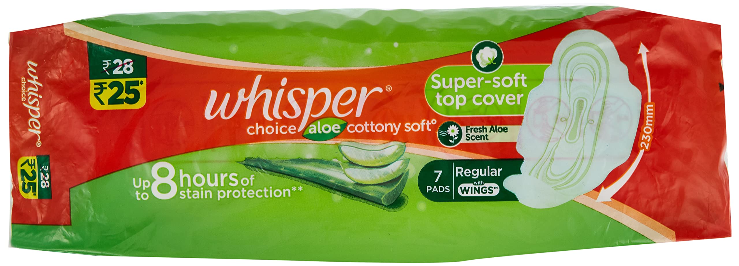 Whisper Choice Aloe Vera Wings - 7 Pad 7 Units