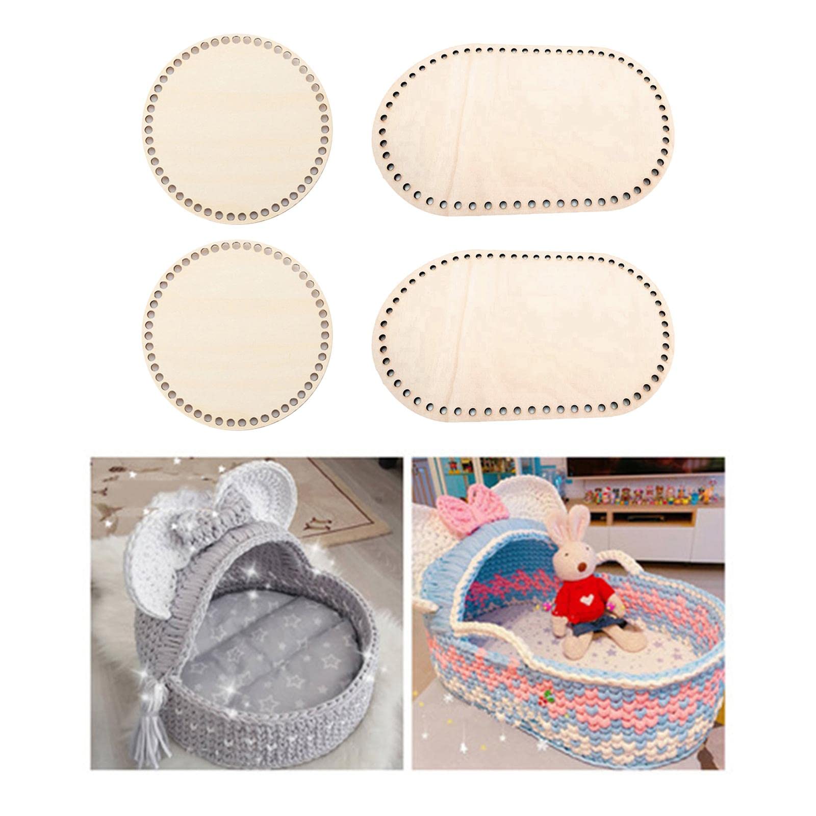 Base de panier en Crochet ovale vierge, fond de panier en
