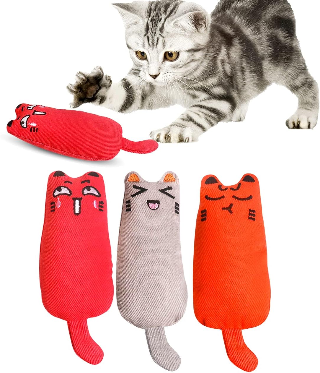 NAODONGLI Catnip Toys for Cats, 3pcs Cat Toys Catnip,Interactive Cat Toys for