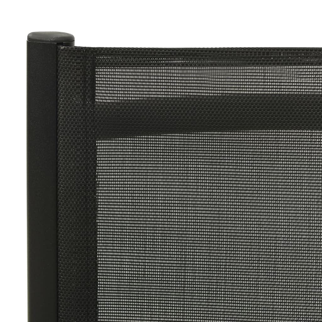 vidaXL Składane krzesła ogrodowe 2 szt., textilene i aluminium, czarne