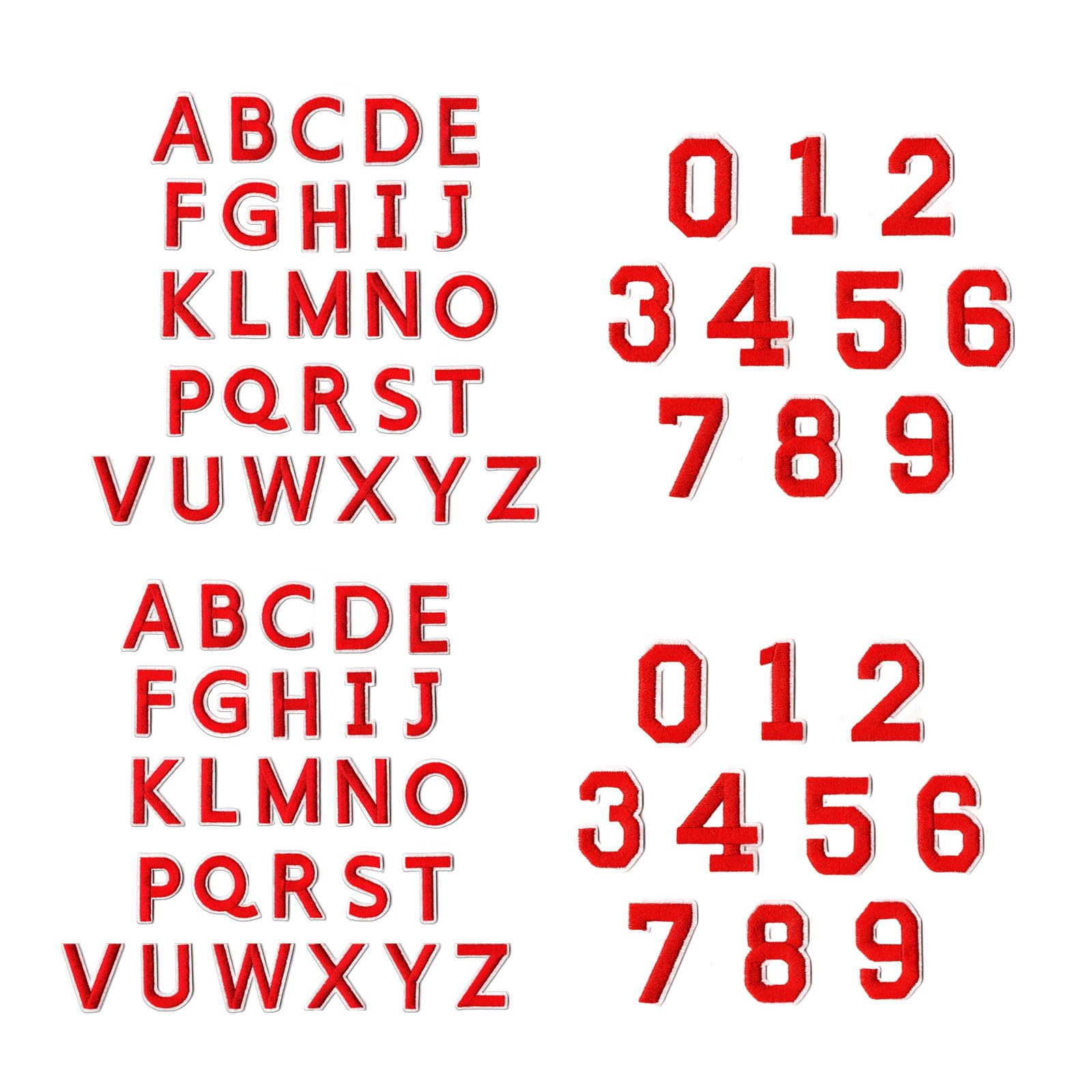 NEWFT 72 Embroidered Letter Number Patches Washable Sewing on Decal for Backpacks Hat Designs Craft Embroidery Patches for Garments