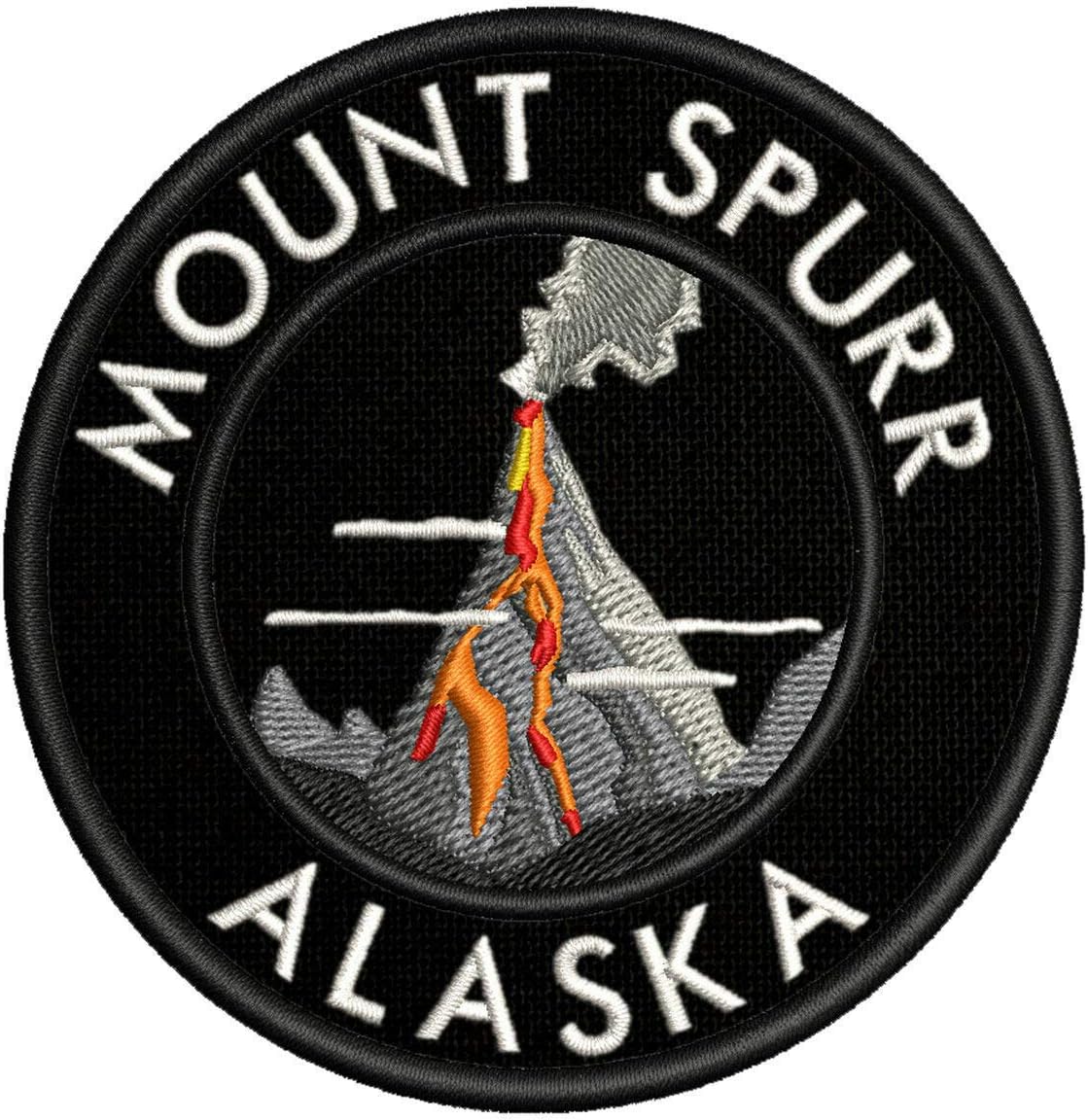 Mount Spurr, Alaska Applique Patch Multicolor Badge 3.5