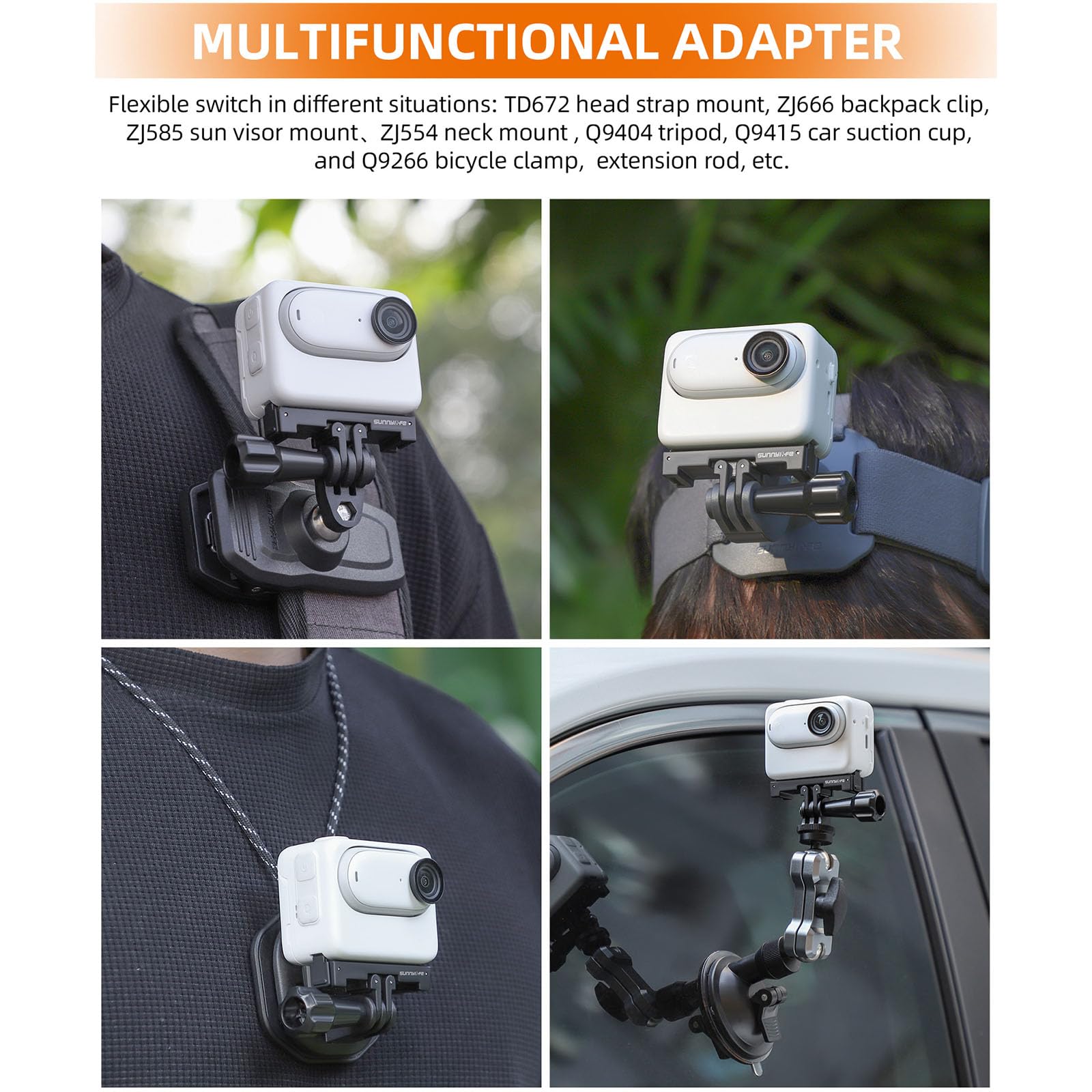 Magnetyczny adapter szybkiego zwalniania do kamery sportowej Insta360 GO 3 składany adapter uchwyt stojak 1/4 śruba i 2-bolcowy adapter do konwersji interfejsu