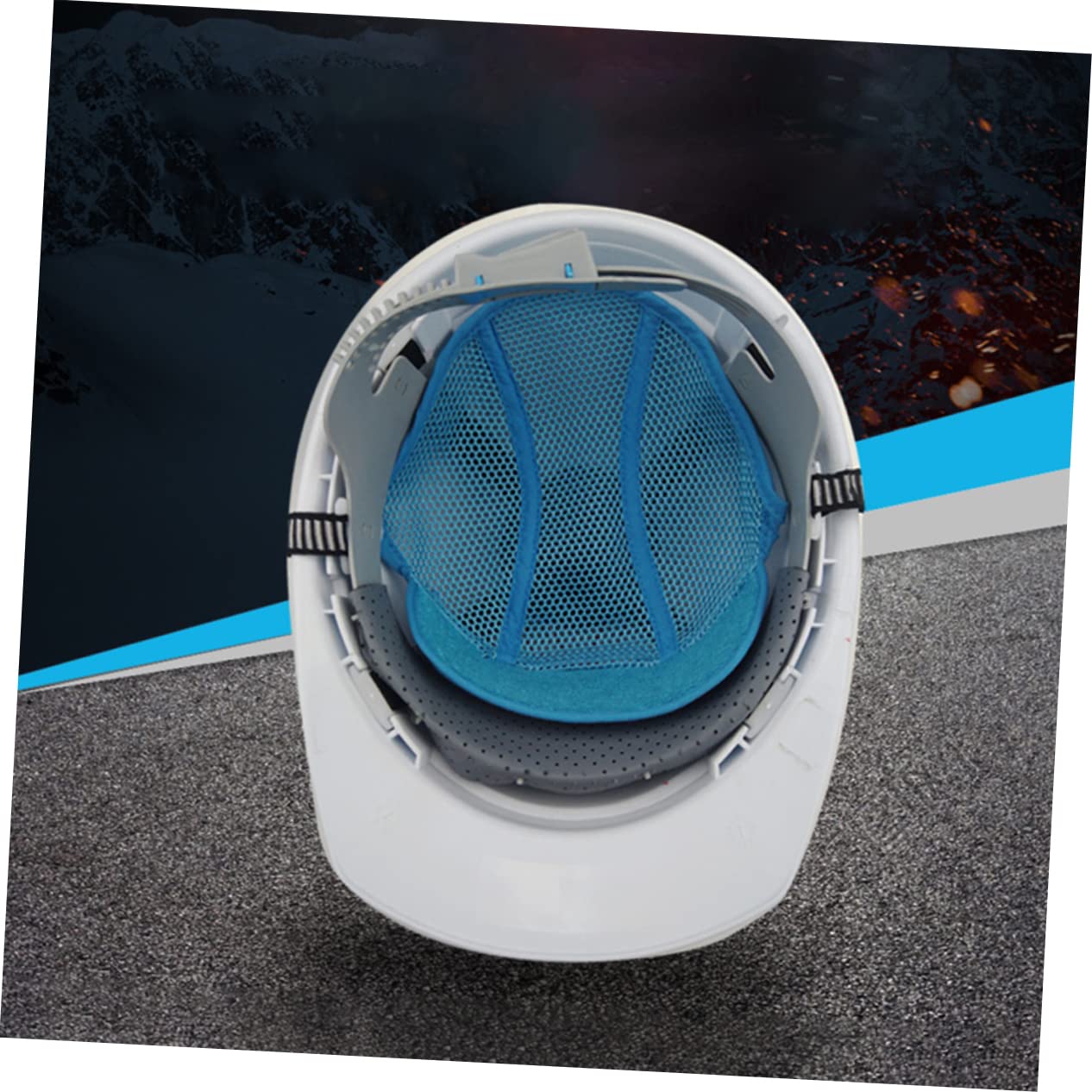 HOMSFOU Blaues Futter Sicherheitshelm Schweißband Sicherheitshelm Zubehör Anstoßkappeneinsätze Schutzhelme Schutzhelm-einlagepolster Hardhat-Innenfutter Aus Air-mesh