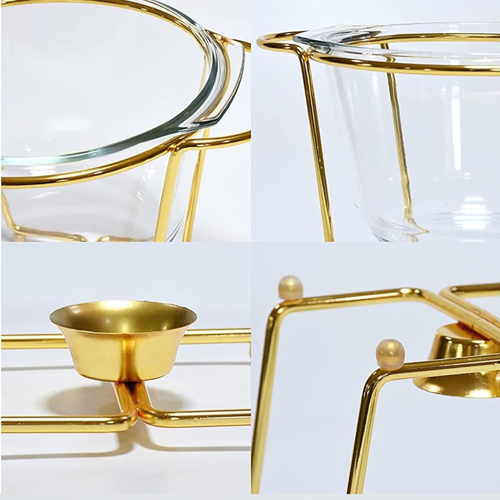 Juego de platos de cocina de acero inoxidable con bandeja y soportes de combustible, tamaño completo para catering, eventos, bodas, fiestas, banquetes