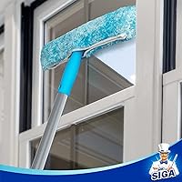 Vista 5 de MR.SIGA Poste de extensión de 54.3 pulgadas de largo, poste de aluminio ajustable de 4 piezas para escobilla de ventana
