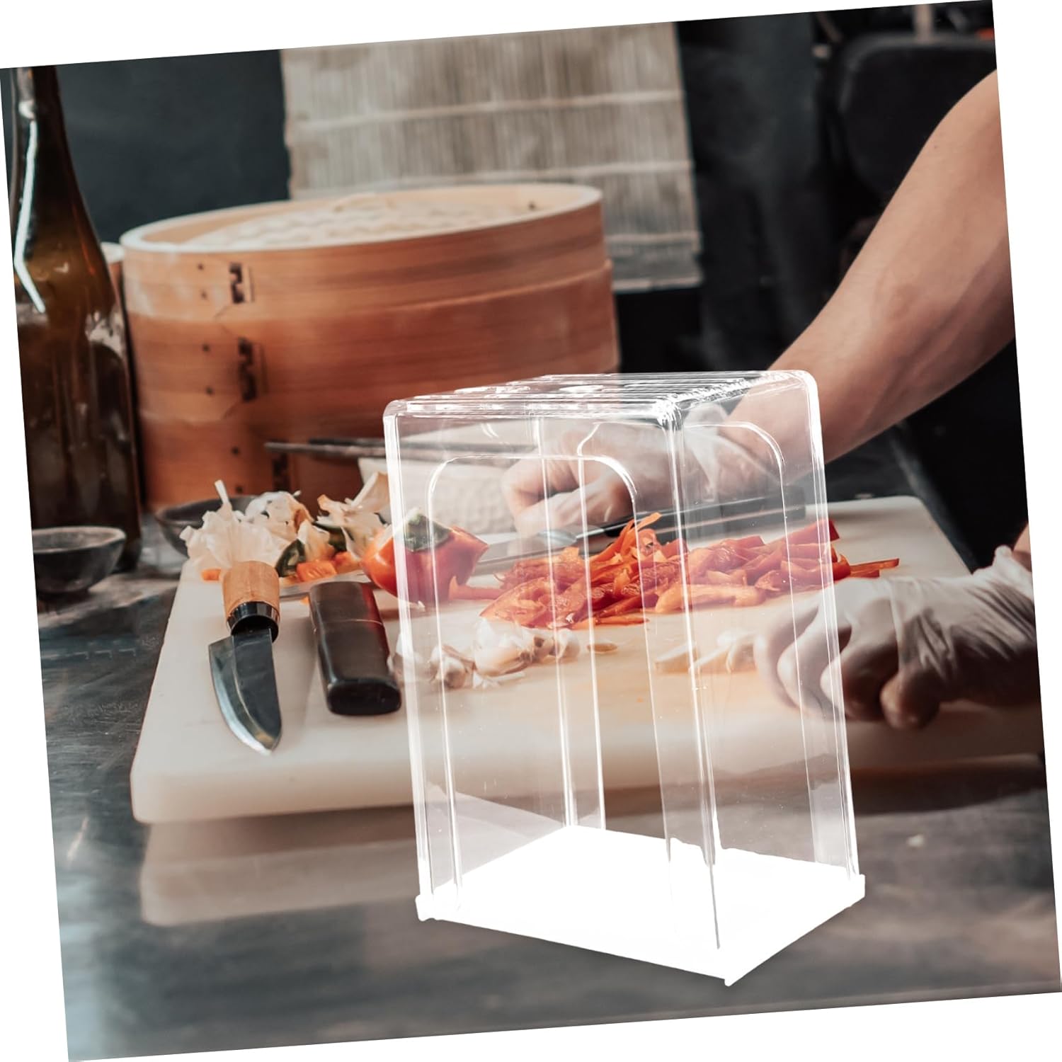 LABRIMP 透明アクリル製 キッチン用カッター収納ラック 多機能カッターホ