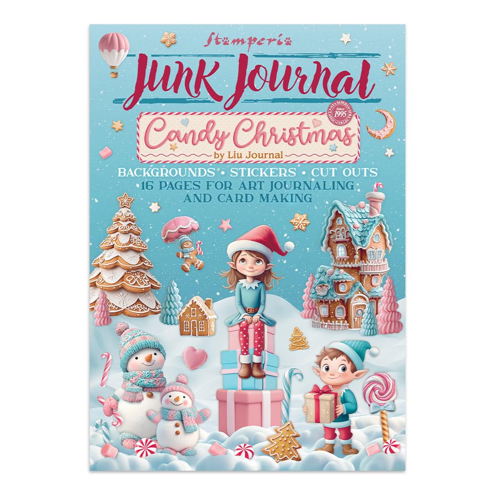 Stamperia - Junk Journal Stickers, Cut-Outs, and Backgrounds for Scrapbooks, Albums, Card Making, Bullet Journalling and More, Perfect for Hobbies, Crafts, and Gifting (Candy Christmas)
