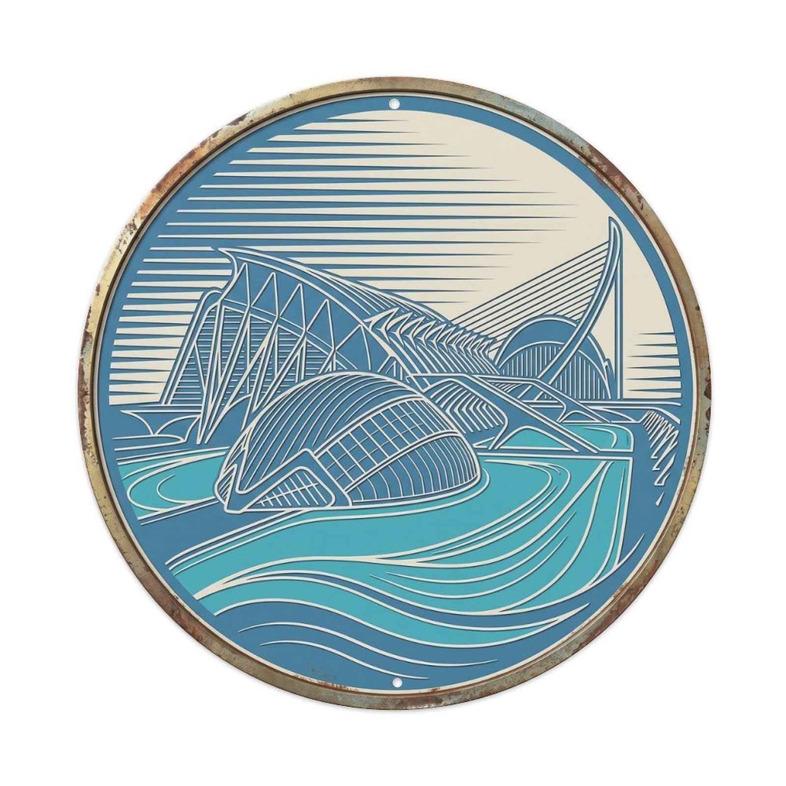 Valencia Streamline City Travel Metal Tin Sign