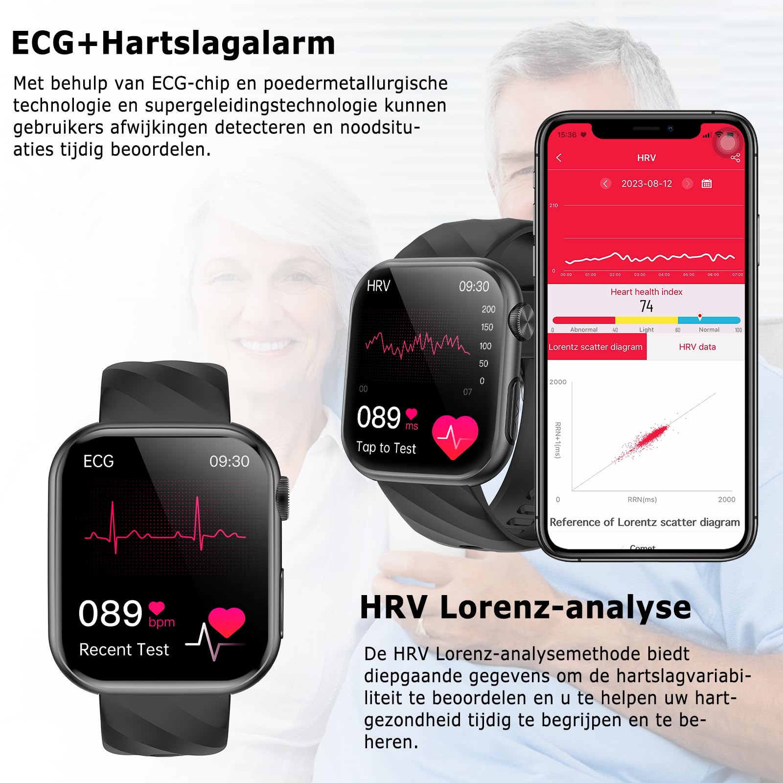 Robuuste Apex K smartwatch met groot AMOLED-scherm, batterij voor 20