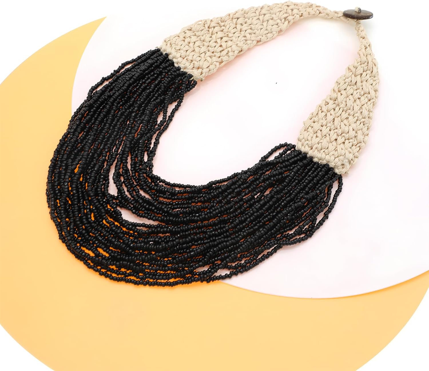 JNF Chunky Black Red Beaded Coral Necklace for Women Beach Coastal Layered Statement Necklaces Boho Bib Choker Necklace Red String Costume Jewelry Sets - Image 3