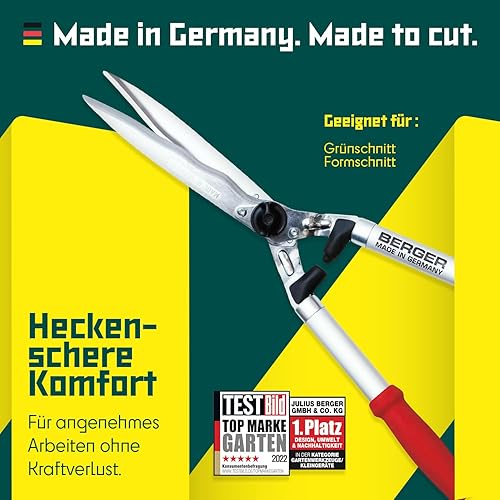 Miniatura 2 de Berger Cizalla de seto confort 4595 con cuchillas dentadas y amortiguador, longitud 22.4 in