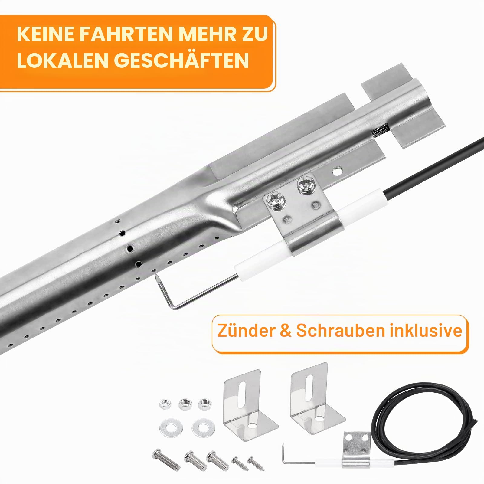 GFTIME 31 bis 42cm Universal Brenner einstellbar Ersatzteile für Tepro, Barbecook, Campingaz, Charbroil, Blooma,Verstellbarer Edelstahl Gasgrill Brenner ersatzteile zubehör, 3 Stück