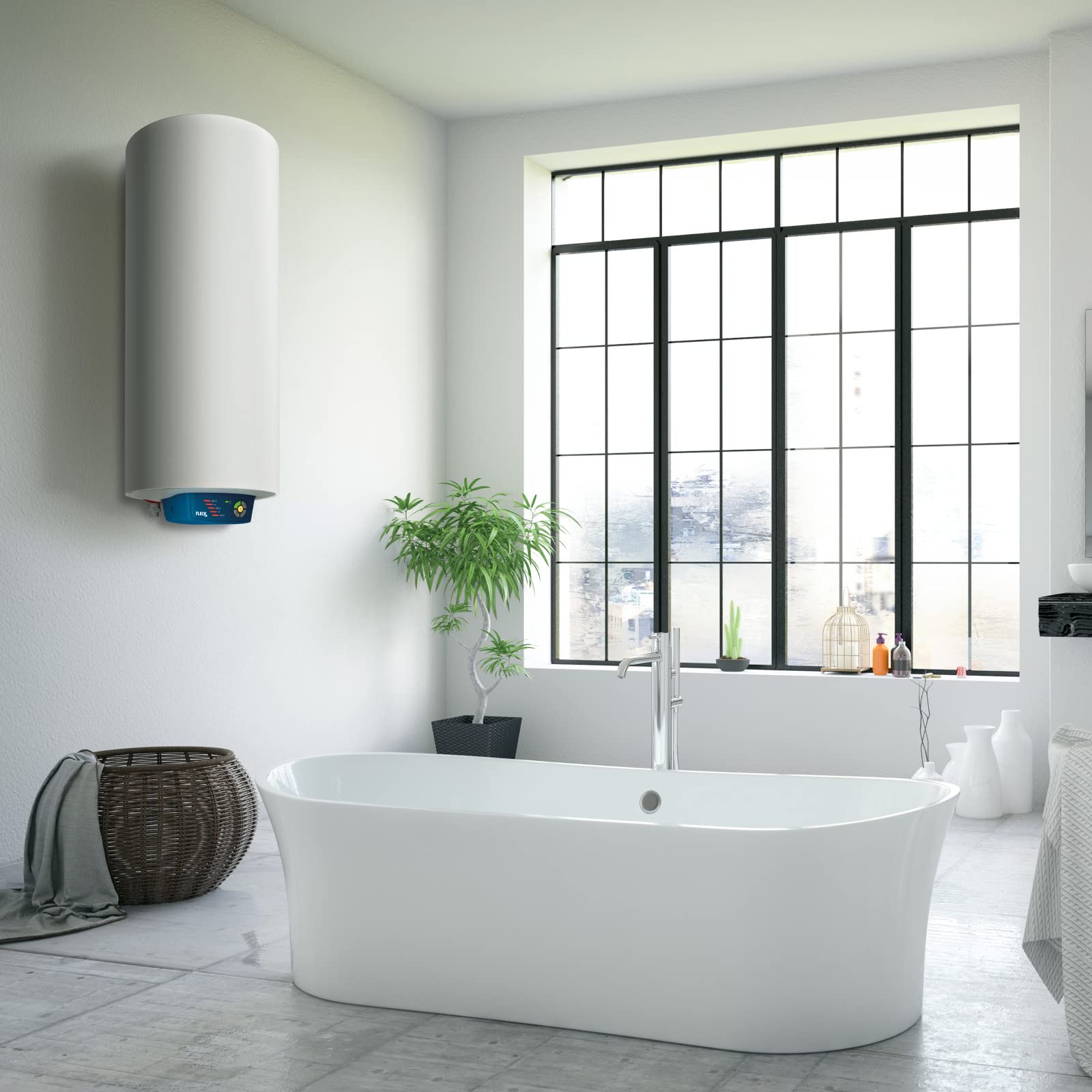 Fleck, Nilo - Calentador de Agua Electrico Horizontal y Vertical, Termo Electrico 150 Litros Seguro y Eficiente, Calentadores 55x51.3x119 cm, Fabricado para Instalación en España