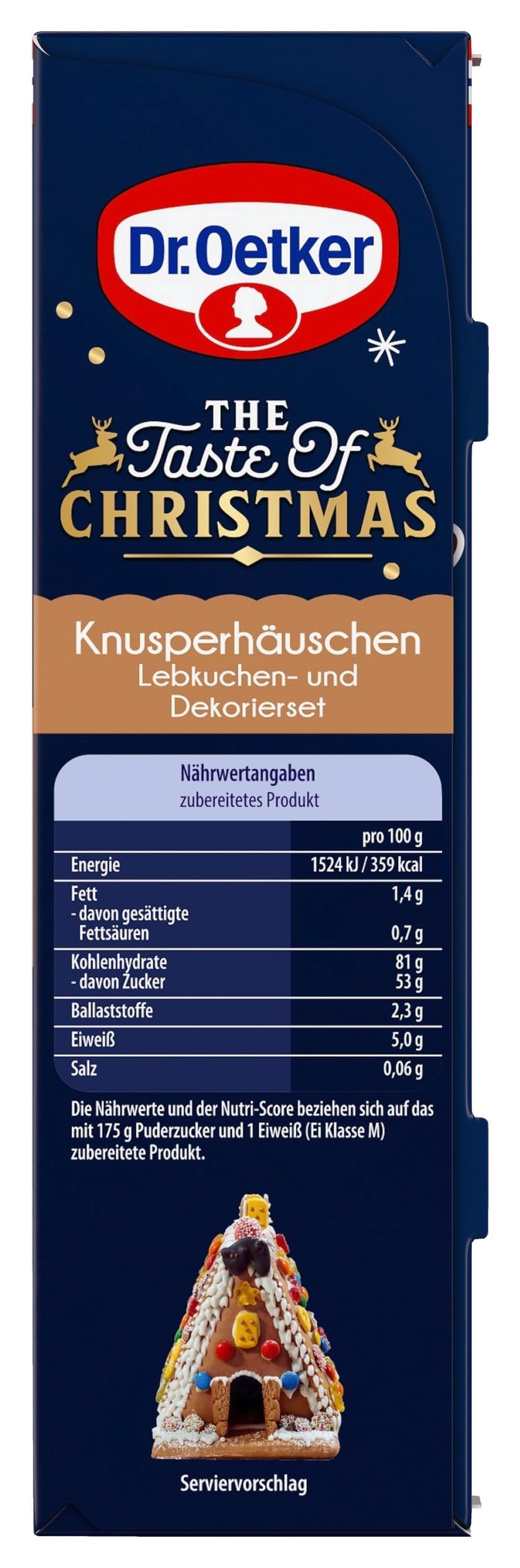 Dr. Oetker Knusperhäuschen - Set aus 4 Lebkuchenhäusern und Dekoriersets zum Basteln und Verzieren für die Weihnachtszeit - 4 x 403 g