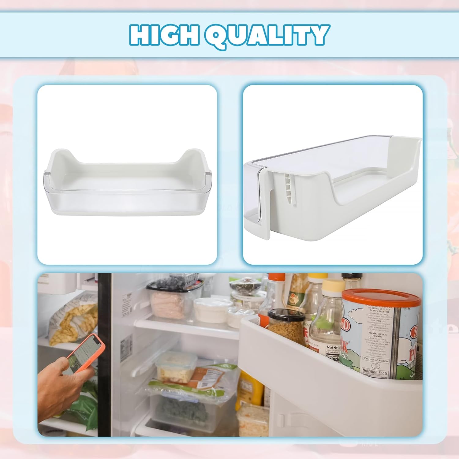 Kojem DA97-08347A AP4578464 DA63-05217A Replacement Lower Refrigerator Door Shelf Basket Bin Compatible with Samsung Refrigerator Replacement for 2051359 PS4175771