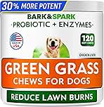BARK&SPARK Green Grass Chews - Dog Pee Grass Spot Saver Caused by Dog Urine - Urine Neutralizer for Lawn, Gut Health Probiotics & Enzymes, Lawn Burn from Pee, Grass Burn Spot Chews Rocks