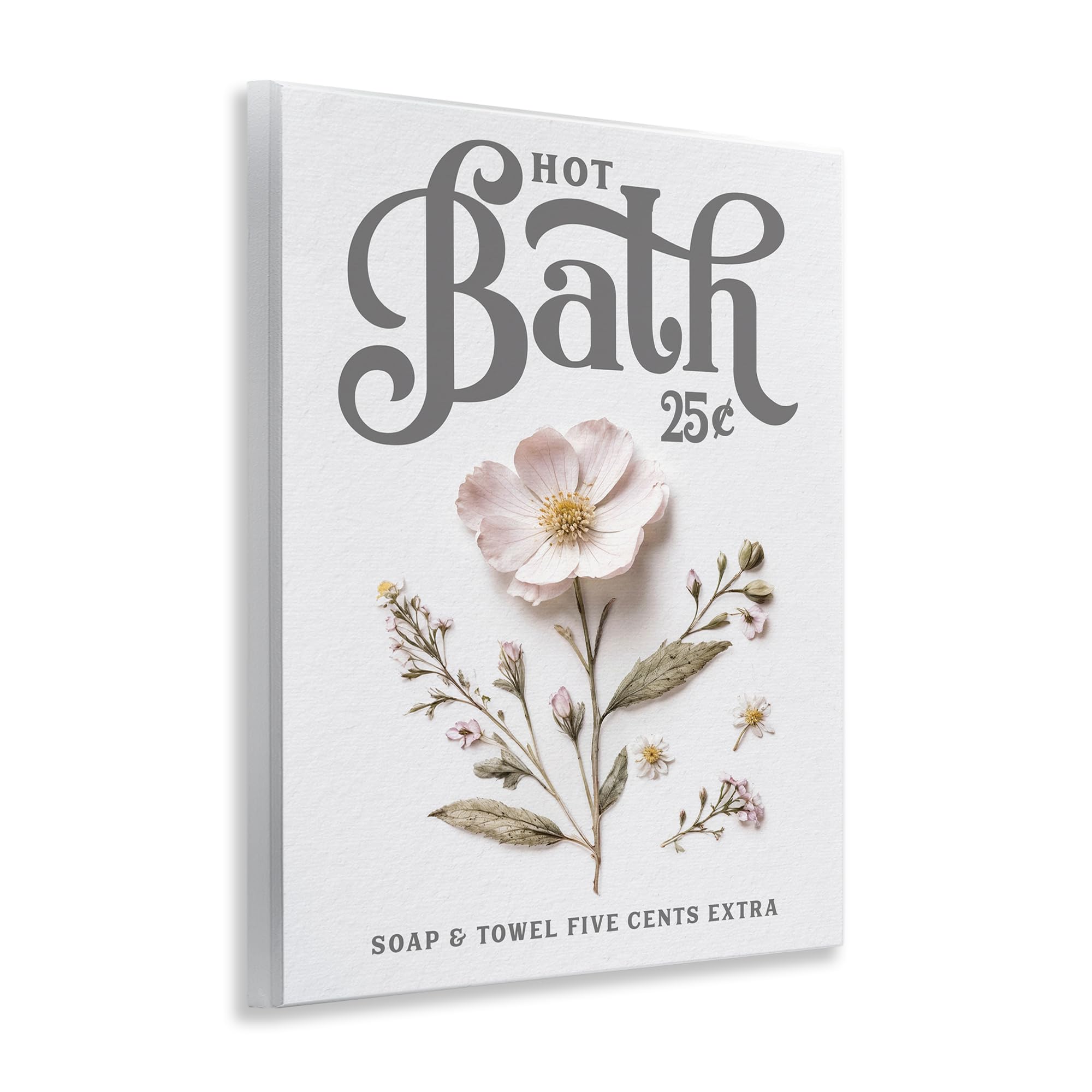 Stupell Industries Lettered and Lined, placca da parete con fiori pressati, stile vintage, 14 x 11